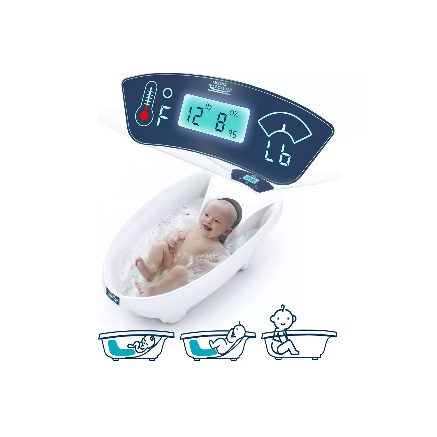 Thermomètre à eau numérique 3-en-1 à échelle Aqua Scale et baignoire pour bébé de Baby Patent
