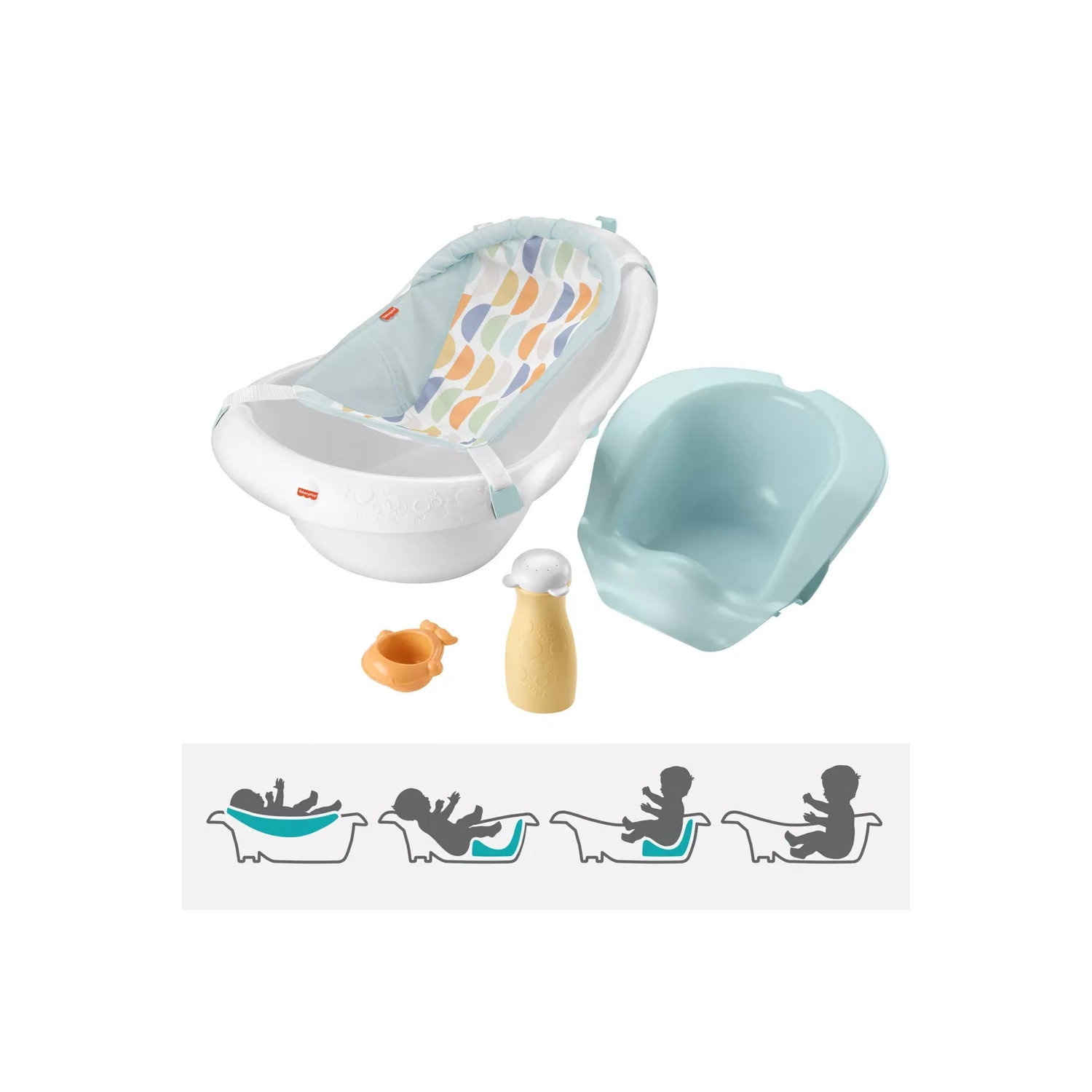 Fisher-Price 4-in-1 Sling 'n Seat Tub - White/Blue
