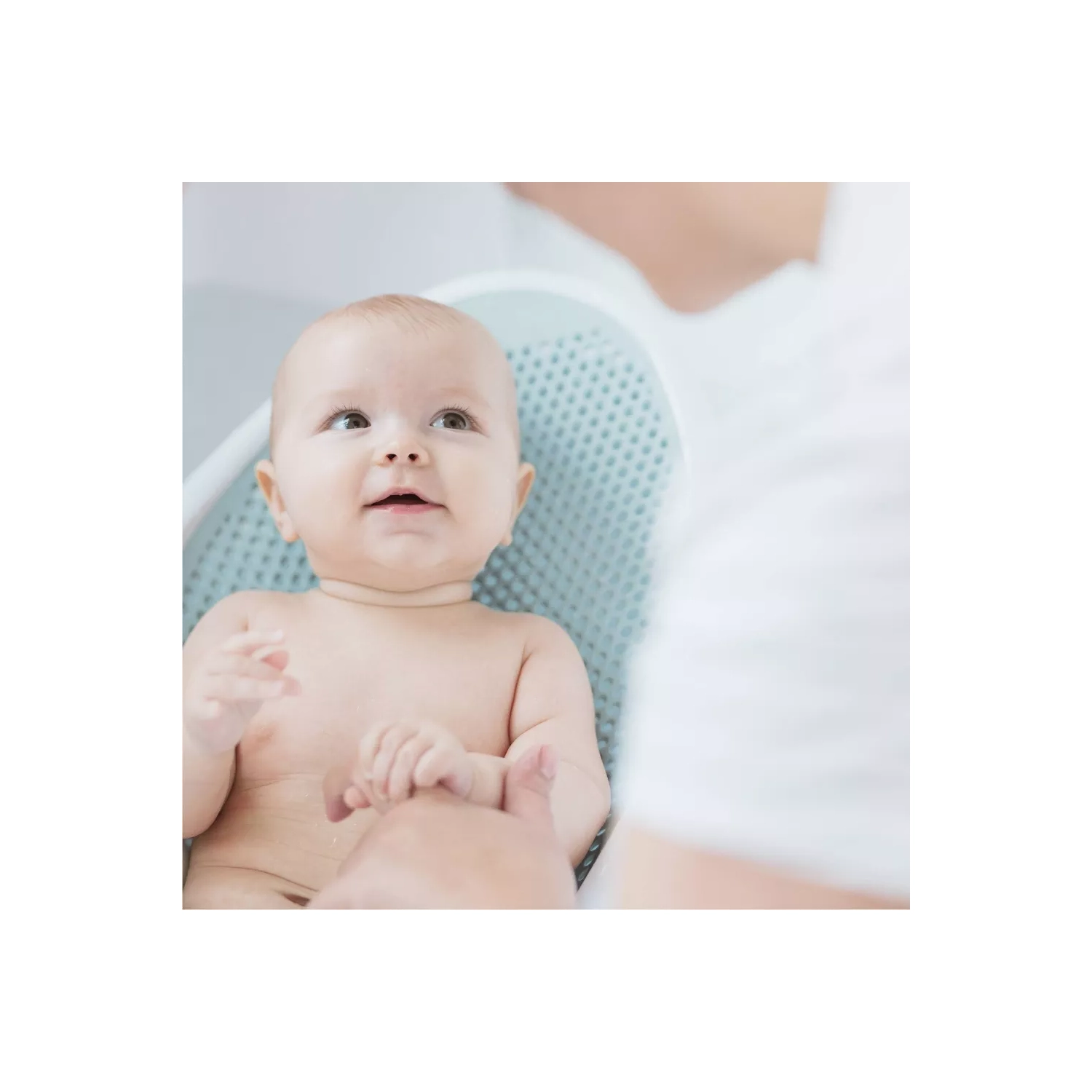 Support de bain pour bébé d'Angelcare - Blanc-aqua