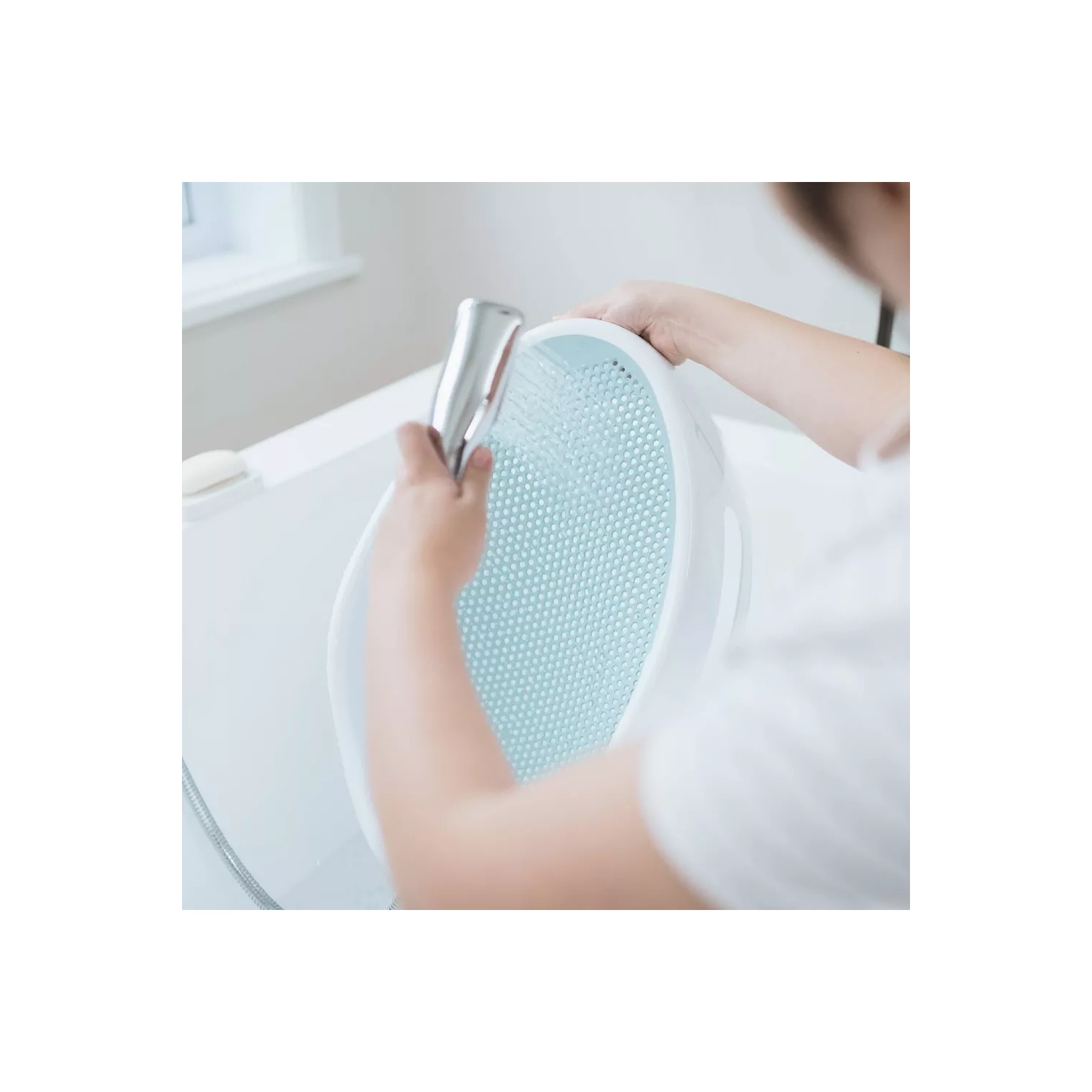 Support de bain pour bébé d'Angelcare - Blanc-aqua