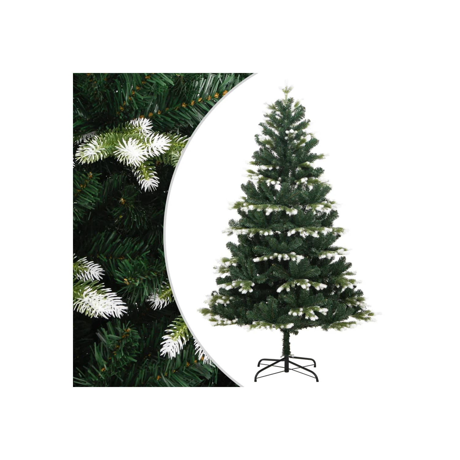 vidaXL Artificial Hinged Christmas Tree with Flocked Snow 210 cm