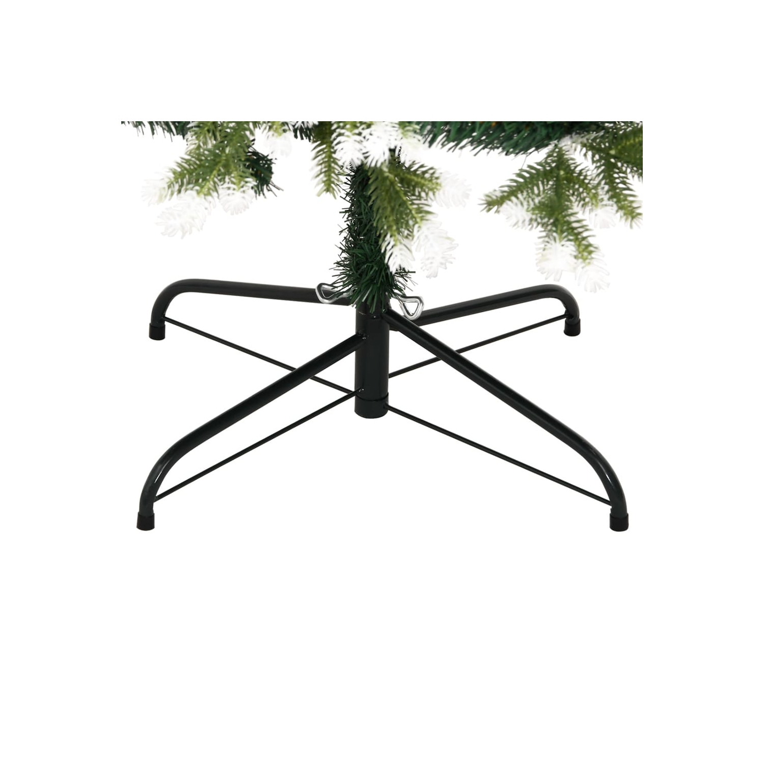 vidaXL Artificial Hinged Christmas Tree with Flocked Snow 210 cm