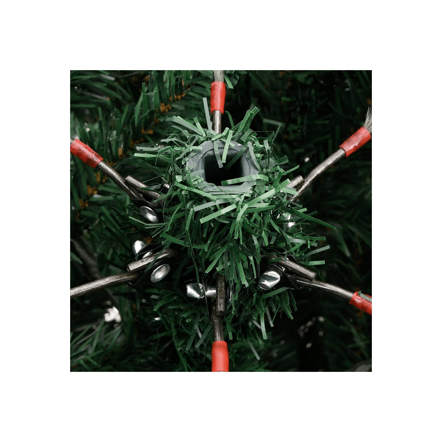 vidaXL Artificial Hinged Christmas Tree with Flocked Snow 210 cm