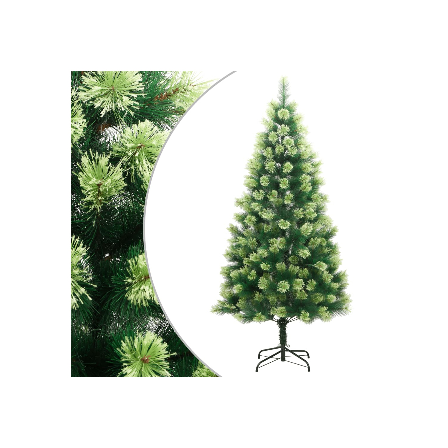 vidaXL Artificial Hinged Christmas Tree with Stand 210 cm