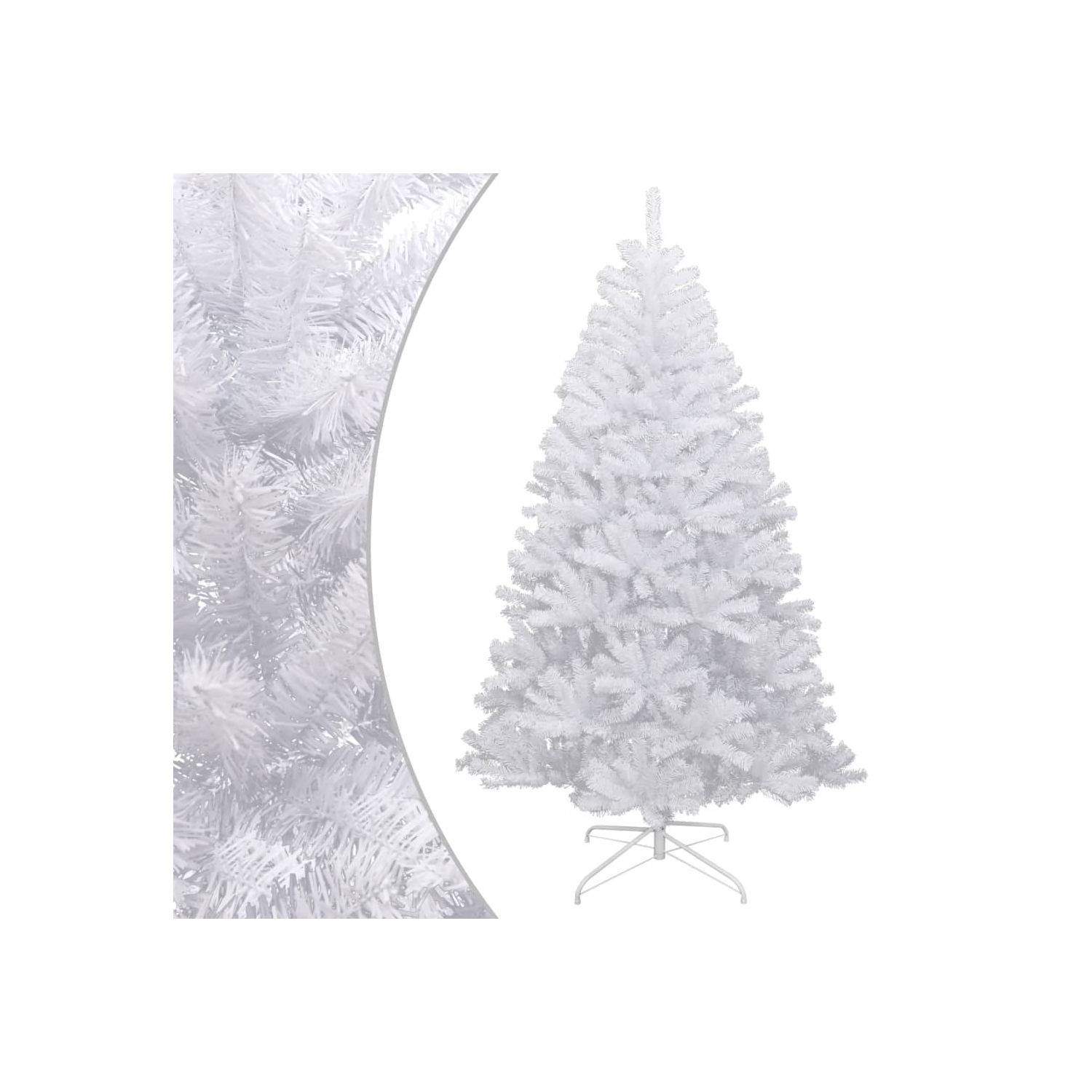 vidaXL Artificial Hinged Christmas Tree with Flocked Snow 210 cm