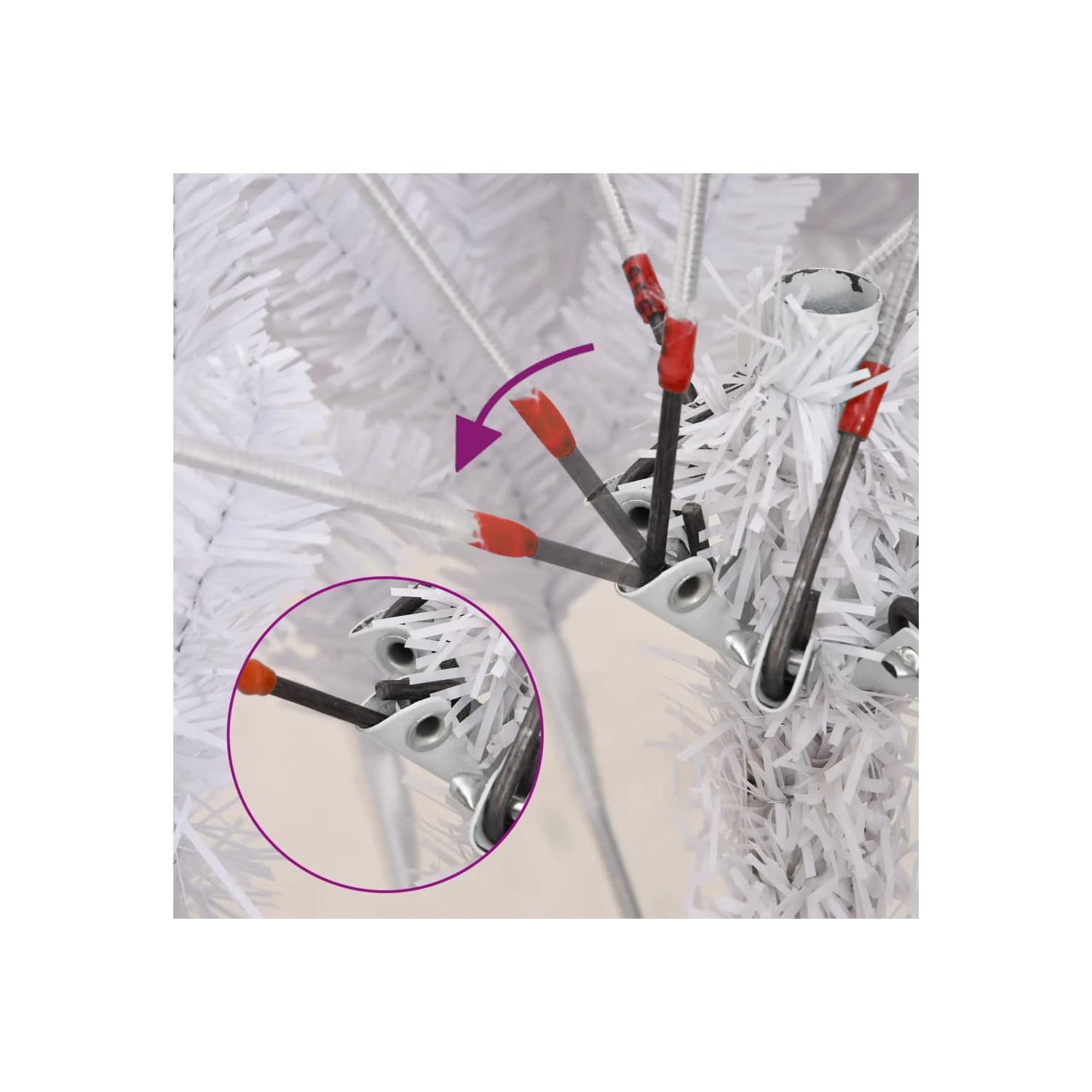 vidaXL Artificial Hinged Christmas Tree with Flocked Snow 210 cm