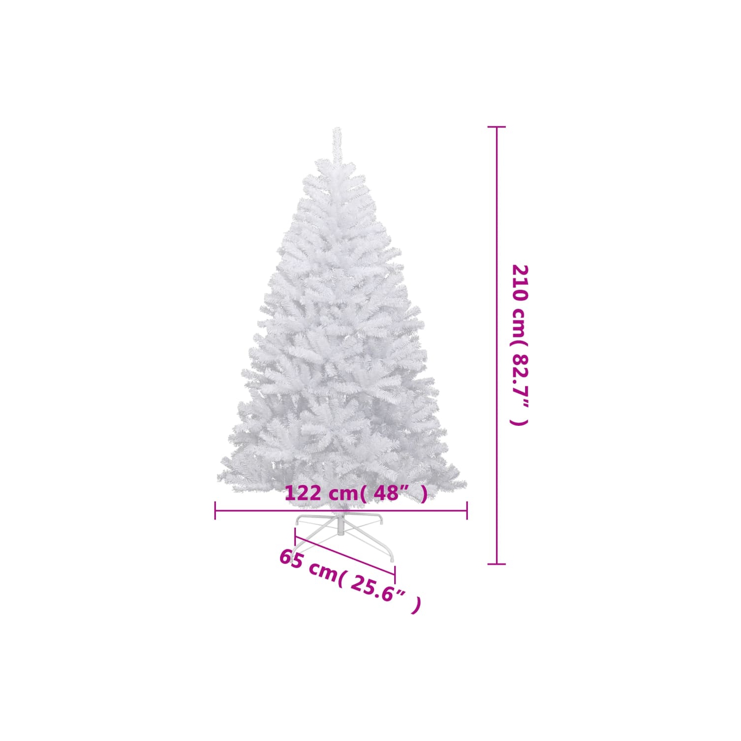 vidaXL Artificial Hinged Christmas Tree with Flocked Snow 210 cm