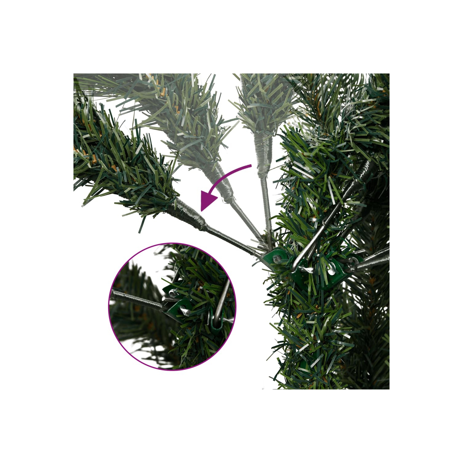 vidaXL Artificial Hinged Christmas Tree with Cones and Berries 210 cm