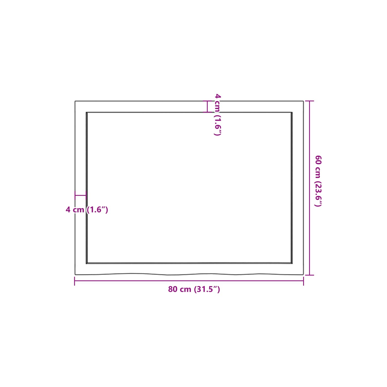 vidaXL Table Top Light Brown 80x60x(2-6) cm Treated Solid Wood Oak