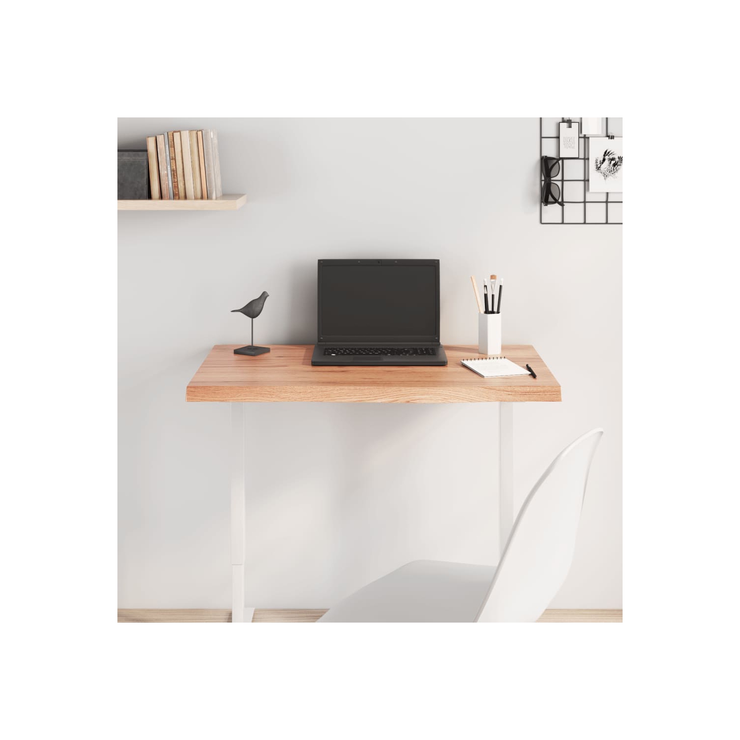 vidaXL Table Top Light Brown 80x60x(2-4) cm Treated Solid Wood Oak