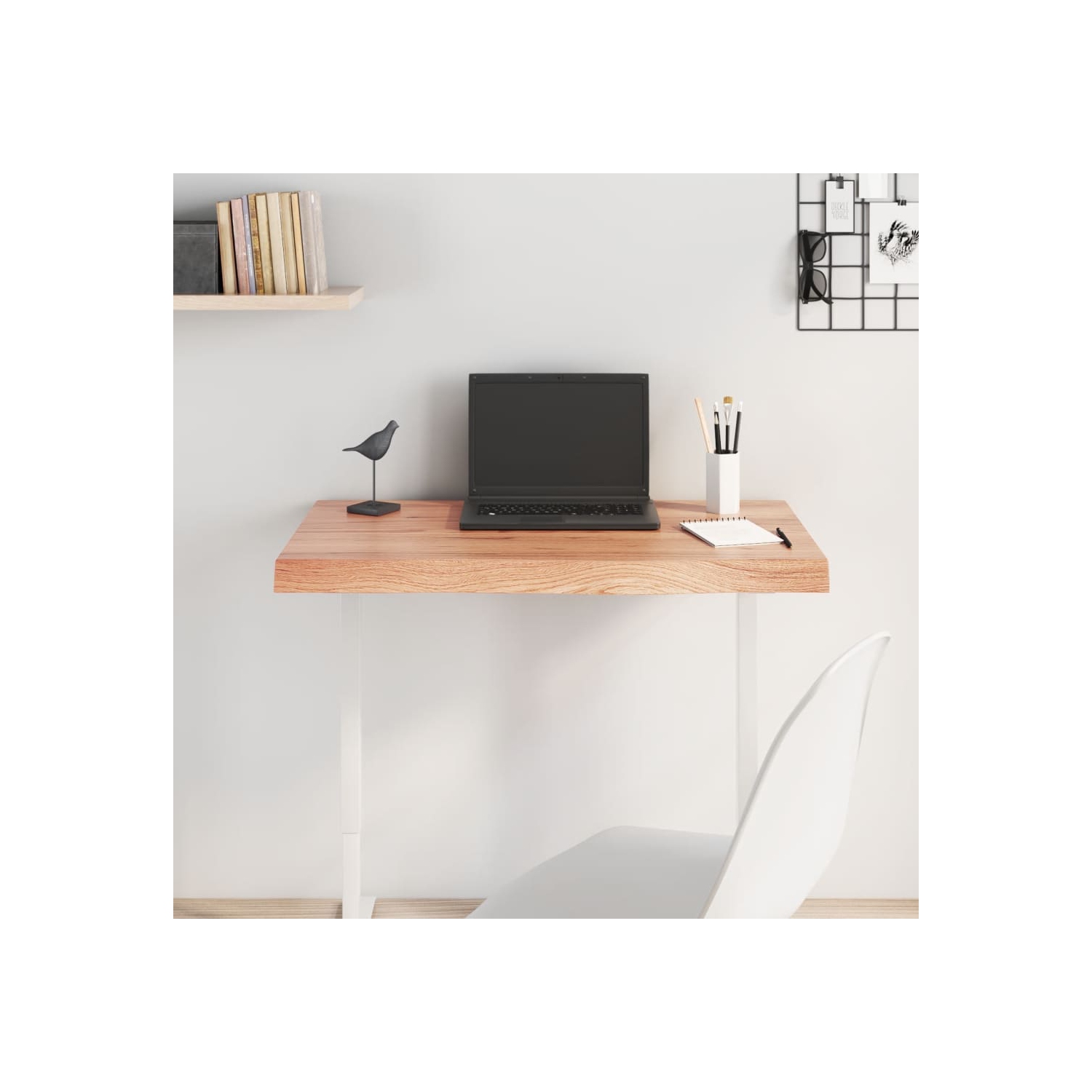 Surface de table vidaXL brun clair 80 x 50 x cm chêne massif traité