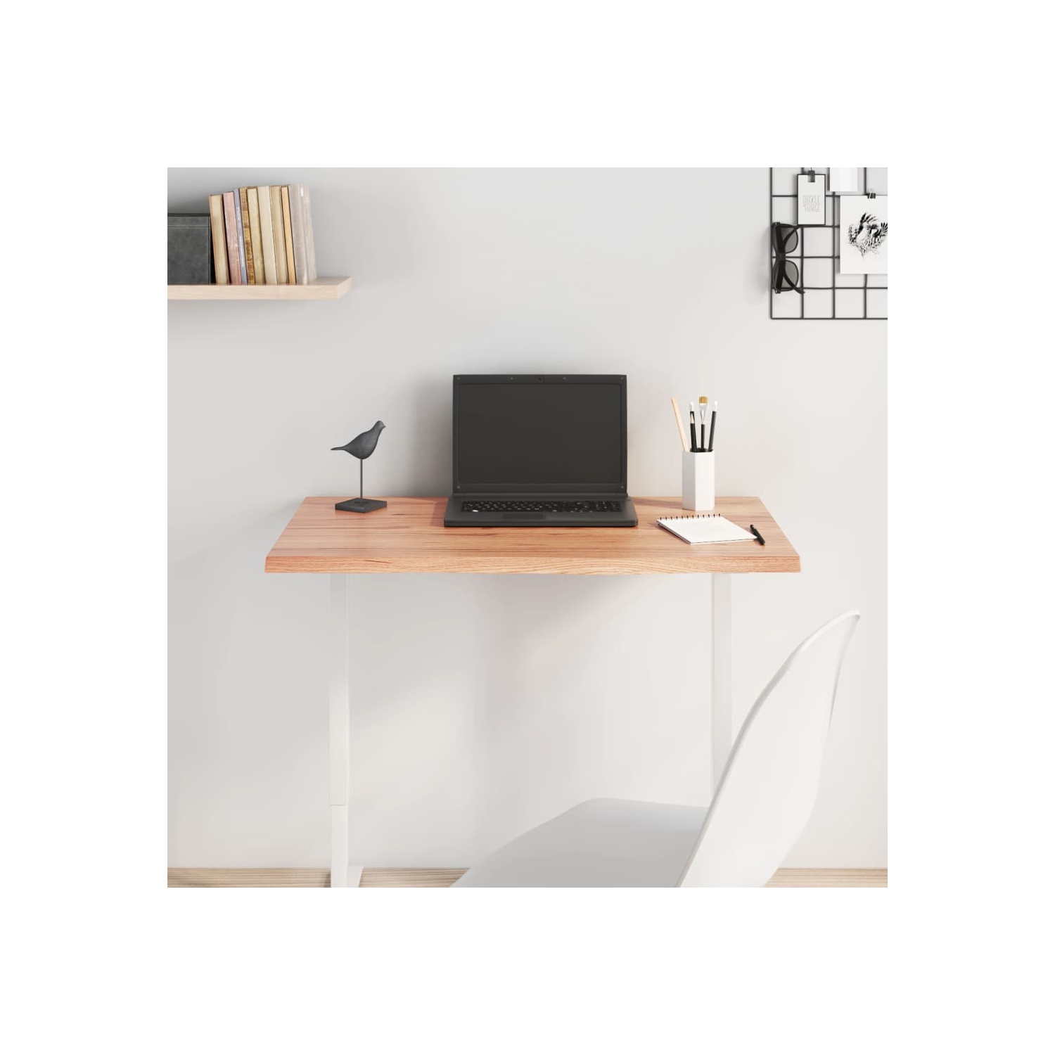 vidaXL Table Top Light Brown 80x50x2 cm Treated Solid Wood Oak