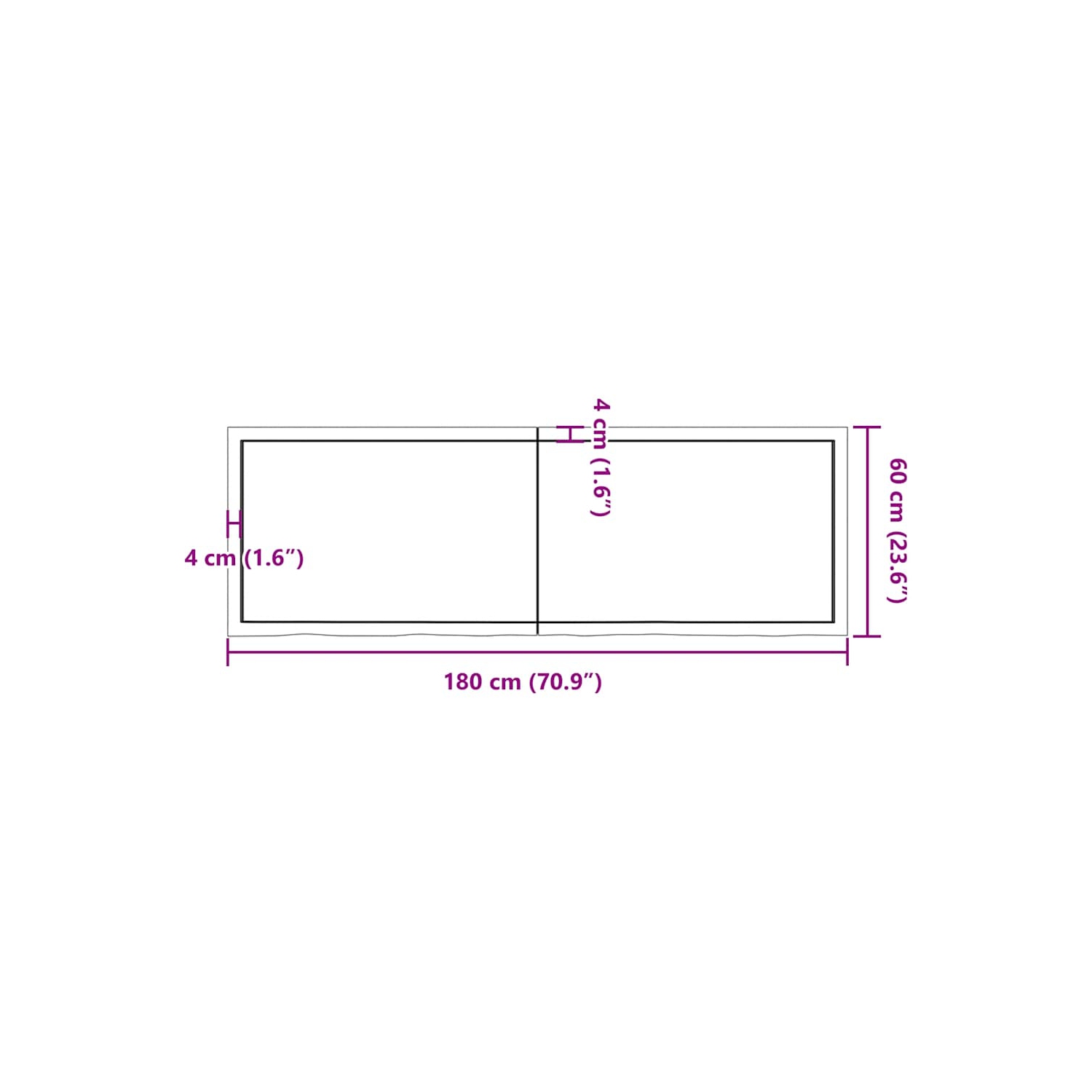 vidaXL Bathroom Countertop Light Brown 180x60x(2-6)cm Treated Solid Wood