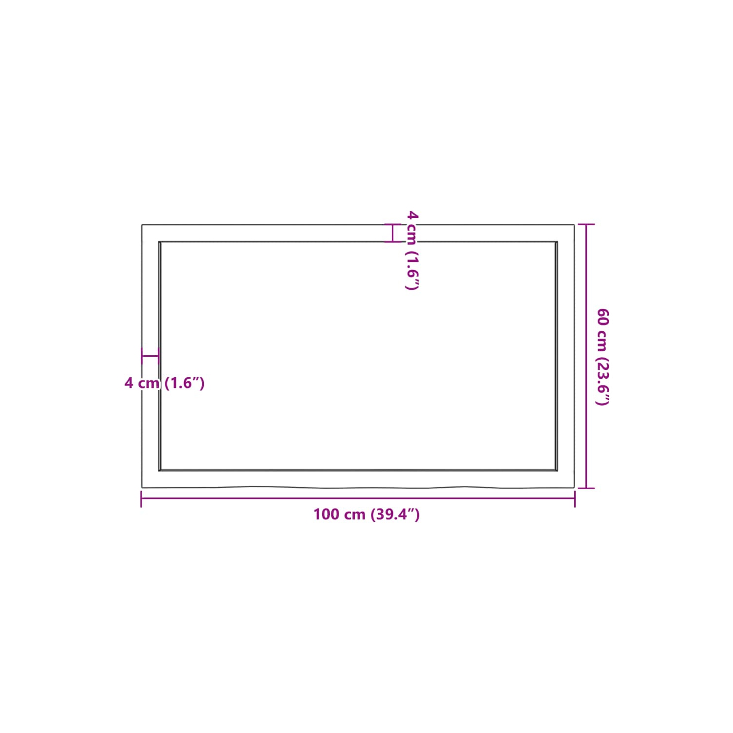 vidaXL Bathroom Countertop Light Brown 100x60x(2-4)cm Treated Solid Wood