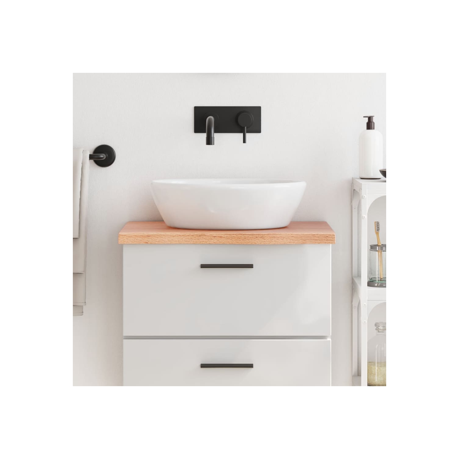 VidaXL comptoir de salle de bain brun clair 60 x 30x cm bois massif traité