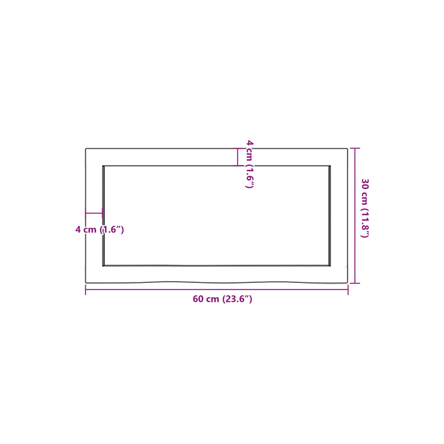 VidaXL comptoir de salle de bain brun clair 60 x 30x cm bois massif traité