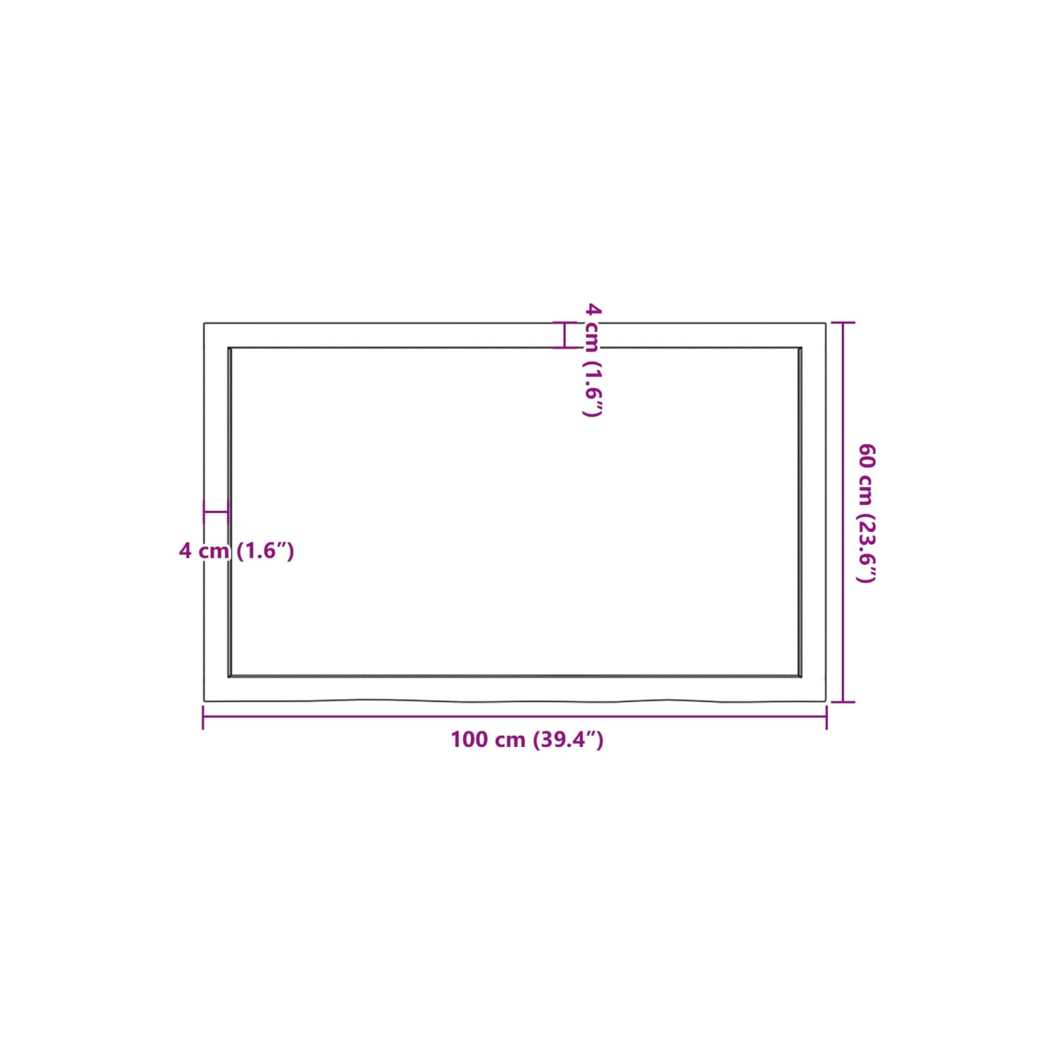 vidaXL Bathroom Countertop Light Brown 100x60x(2-6)cm Treated Solid Wood