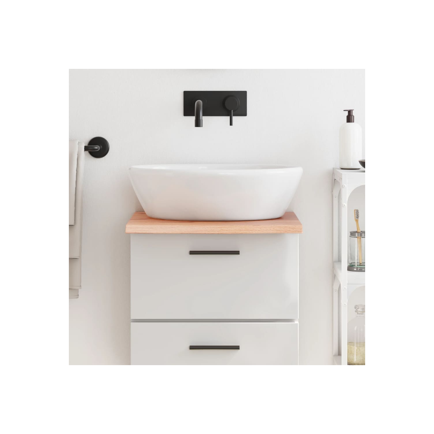 vidaXL Bathroom Countertop Light Brown 40x60x2 cm Treated Solid Wood