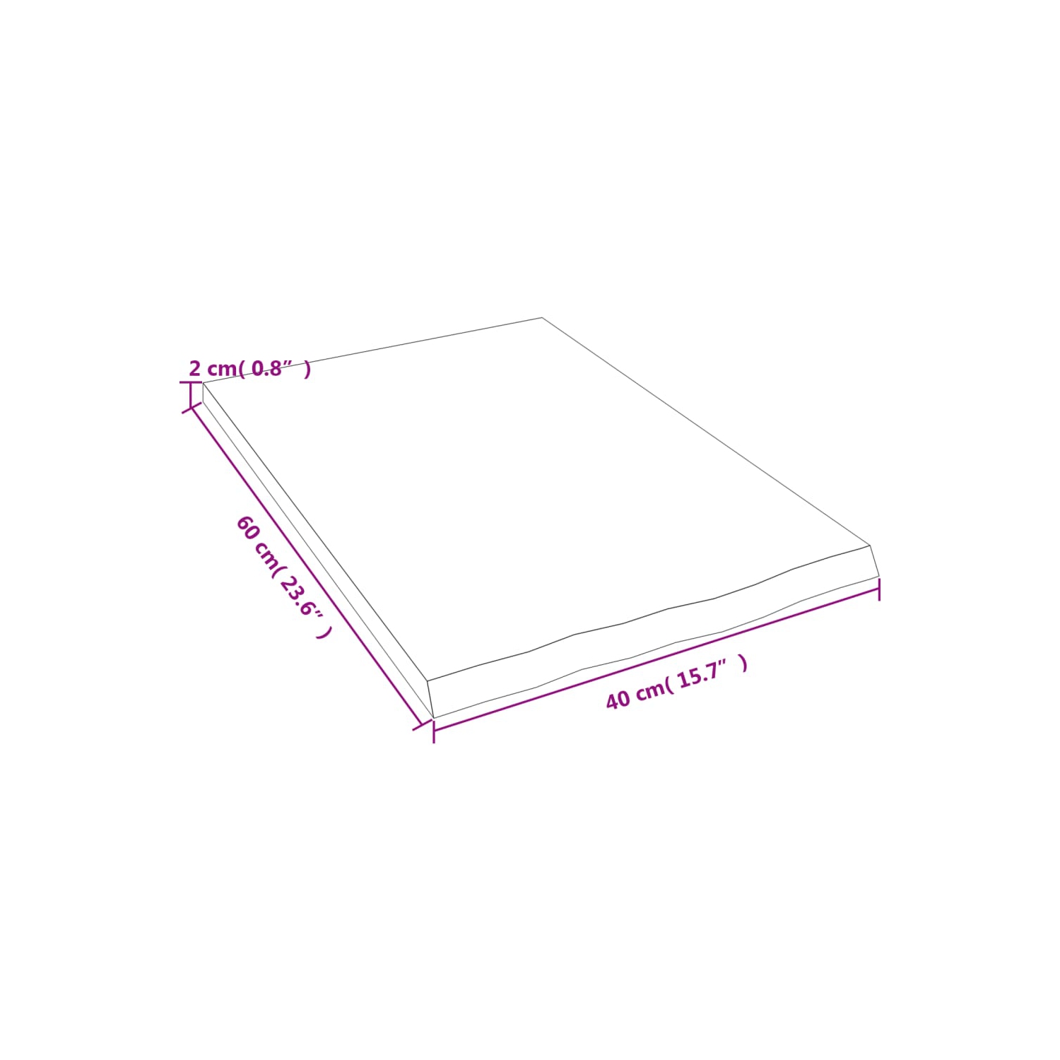 vidaXL Bathroom Countertop Light Brown 40x60x2 cm Treated Solid Wood