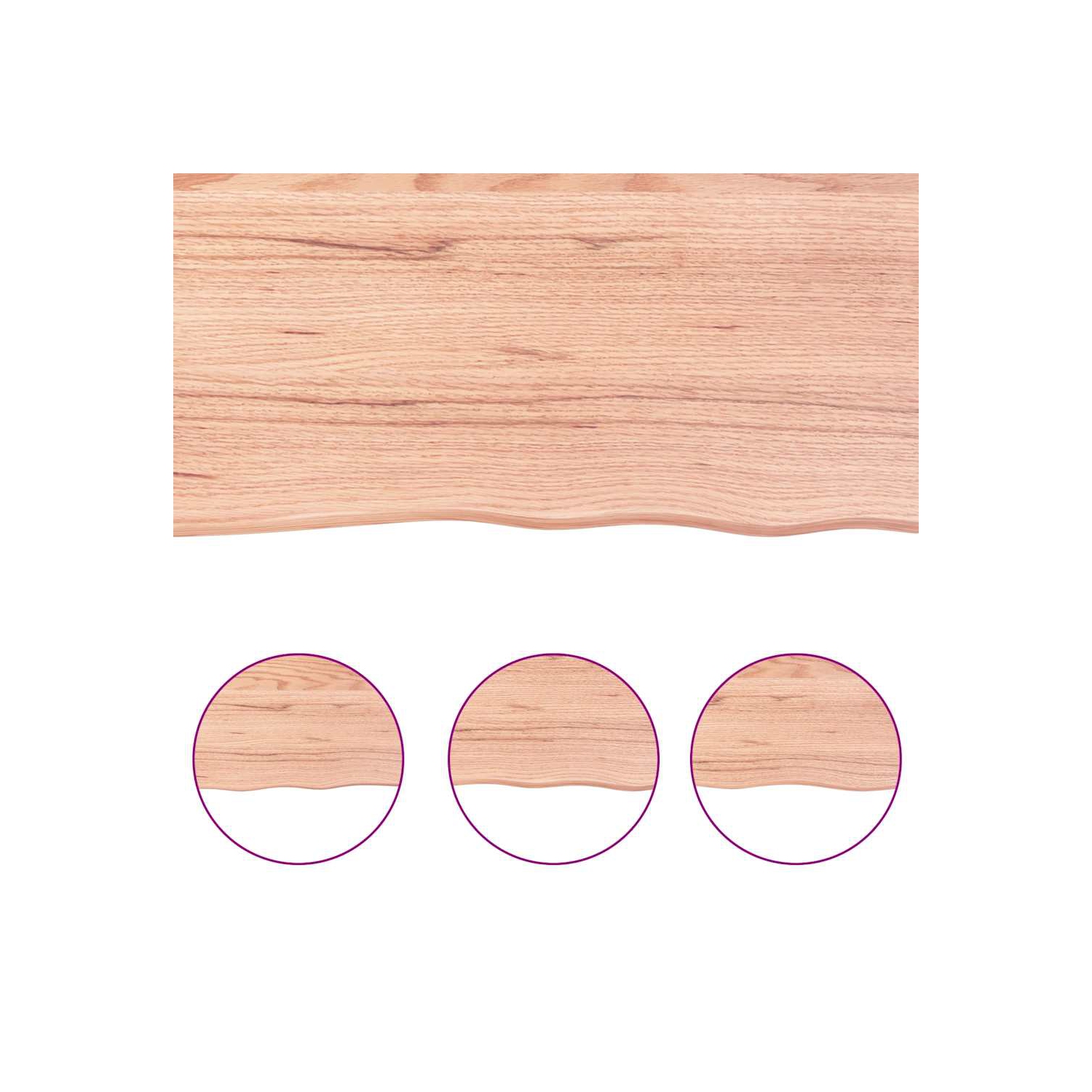 vidaXL Bathroom Countertop Light Brown 140x60x(2-6)cm Treated Solid Wood