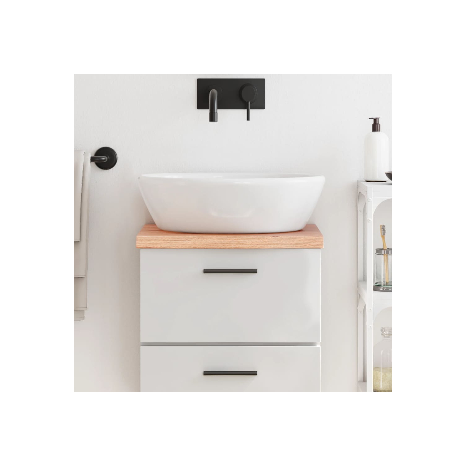 vidaXL Bathroom Countertop Light Brown 40x30x(2-4) cm Treated Solid Wood