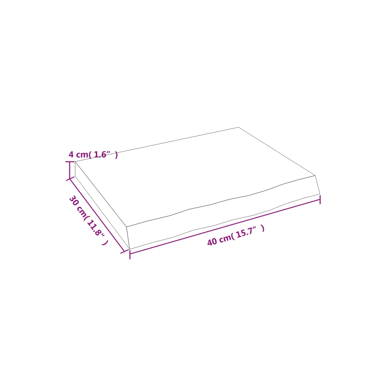 vidaXL Bathroom Countertop Light Brown 40x30x(2-4) cm Treated Solid Wood