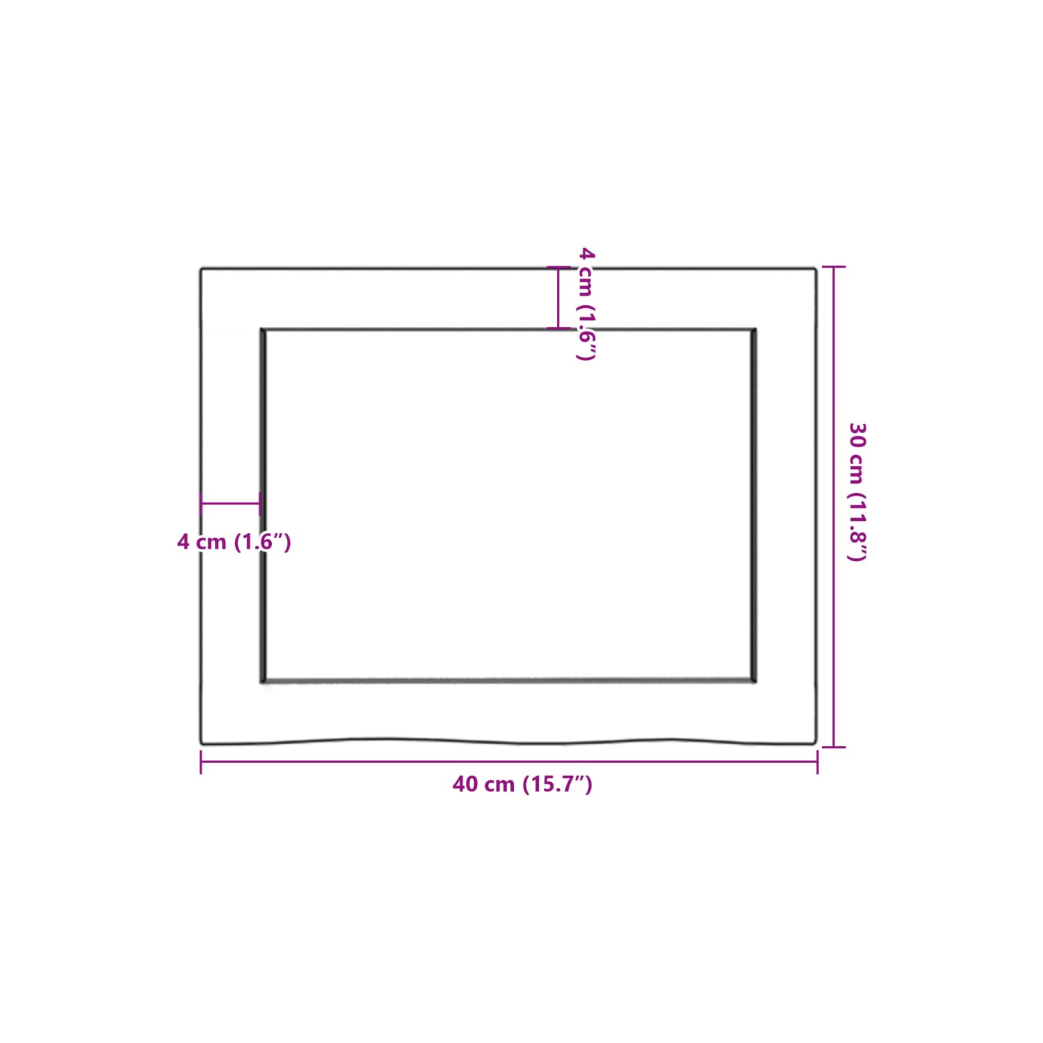 vidaXL Bathroom Countertop Light Brown 40x30x(2-4) cm Treated Solid Wood
