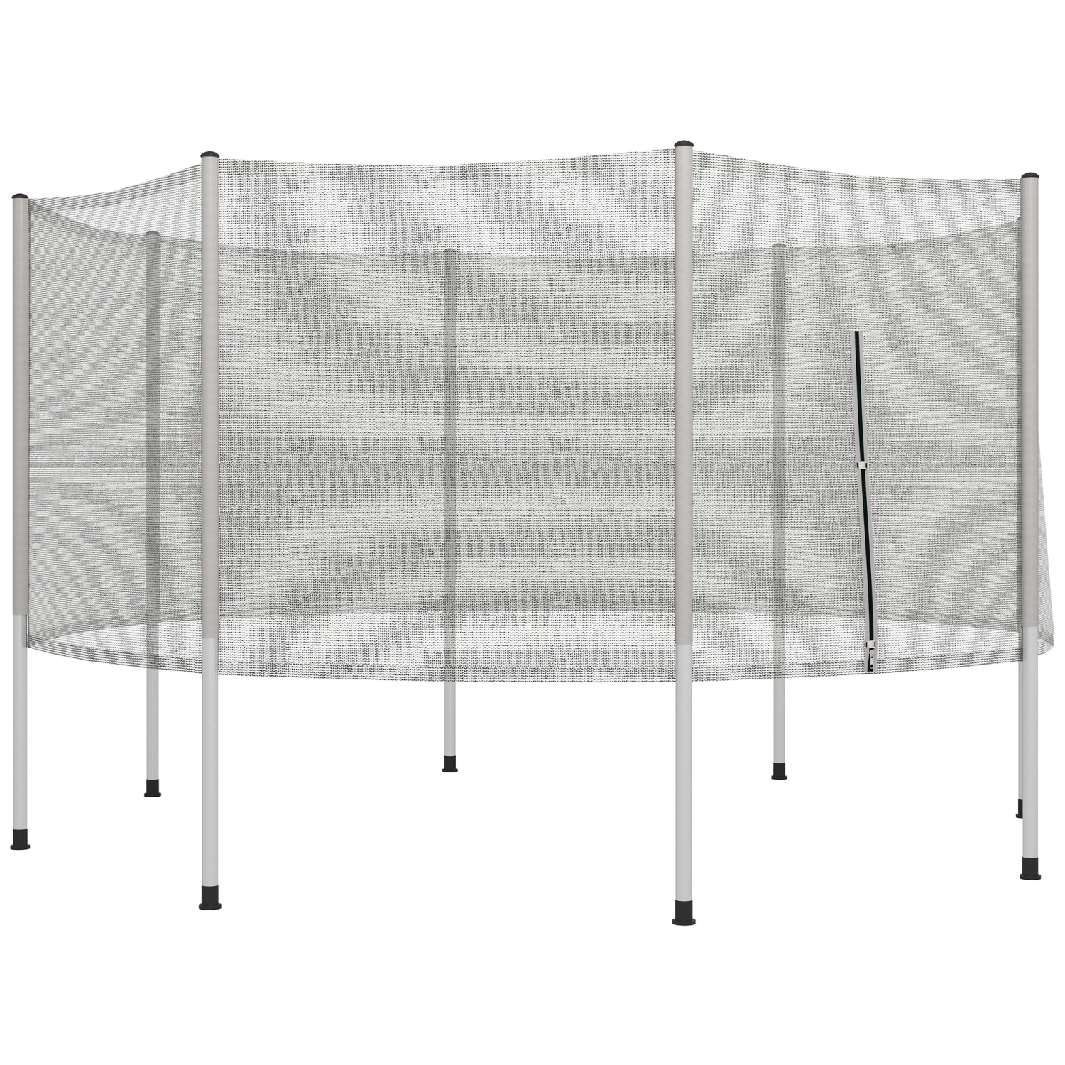 Soozier 14FT Trampoline Net Enclosure Trampolining Bounce Safety Accessories w/ 8 Poles, Grey