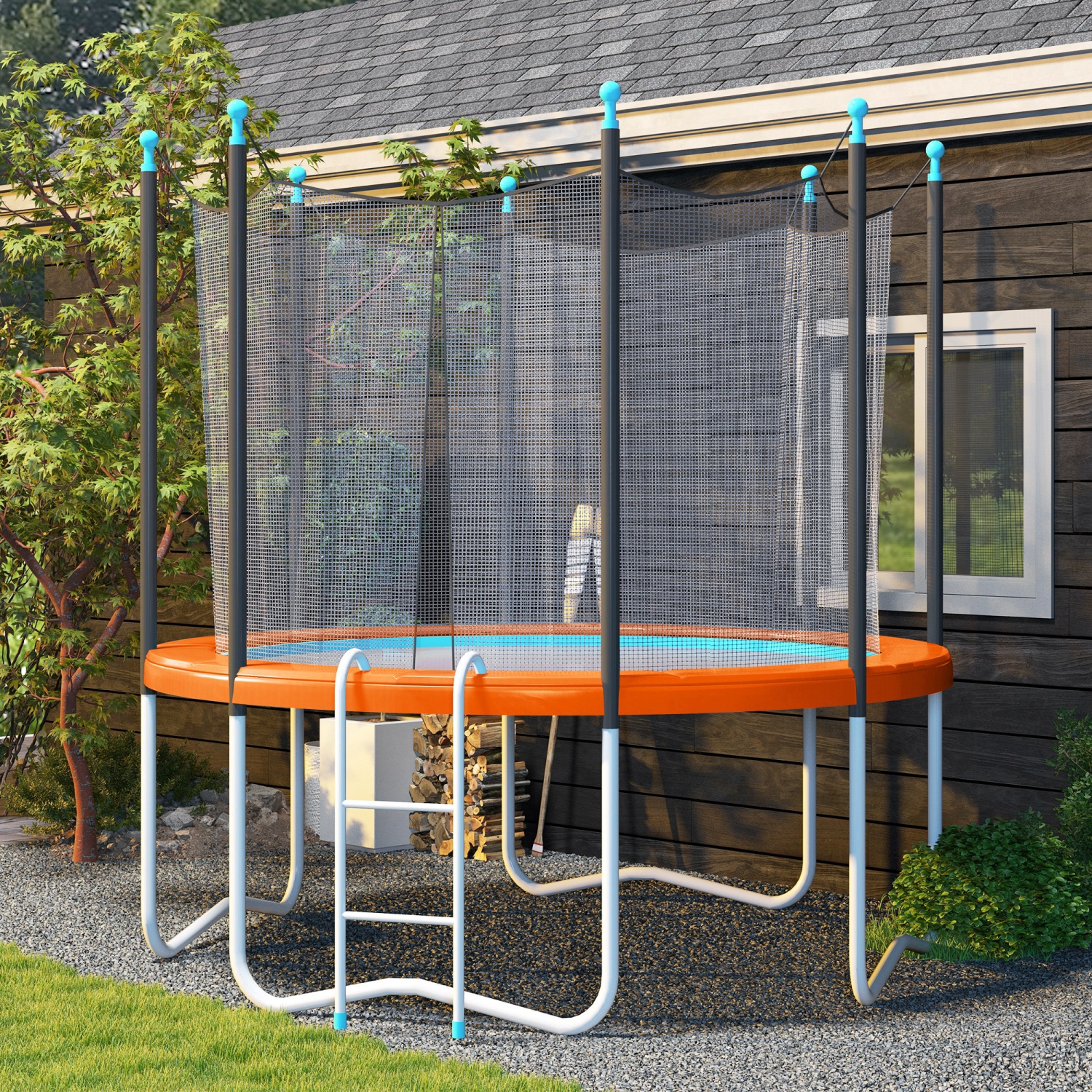 Soozier 12FT Trampoline Spring Cover, Trampoline Pad Replacement, Waterproof and Tear-Resistant, All-Weather Trampoline Accessories, Orange