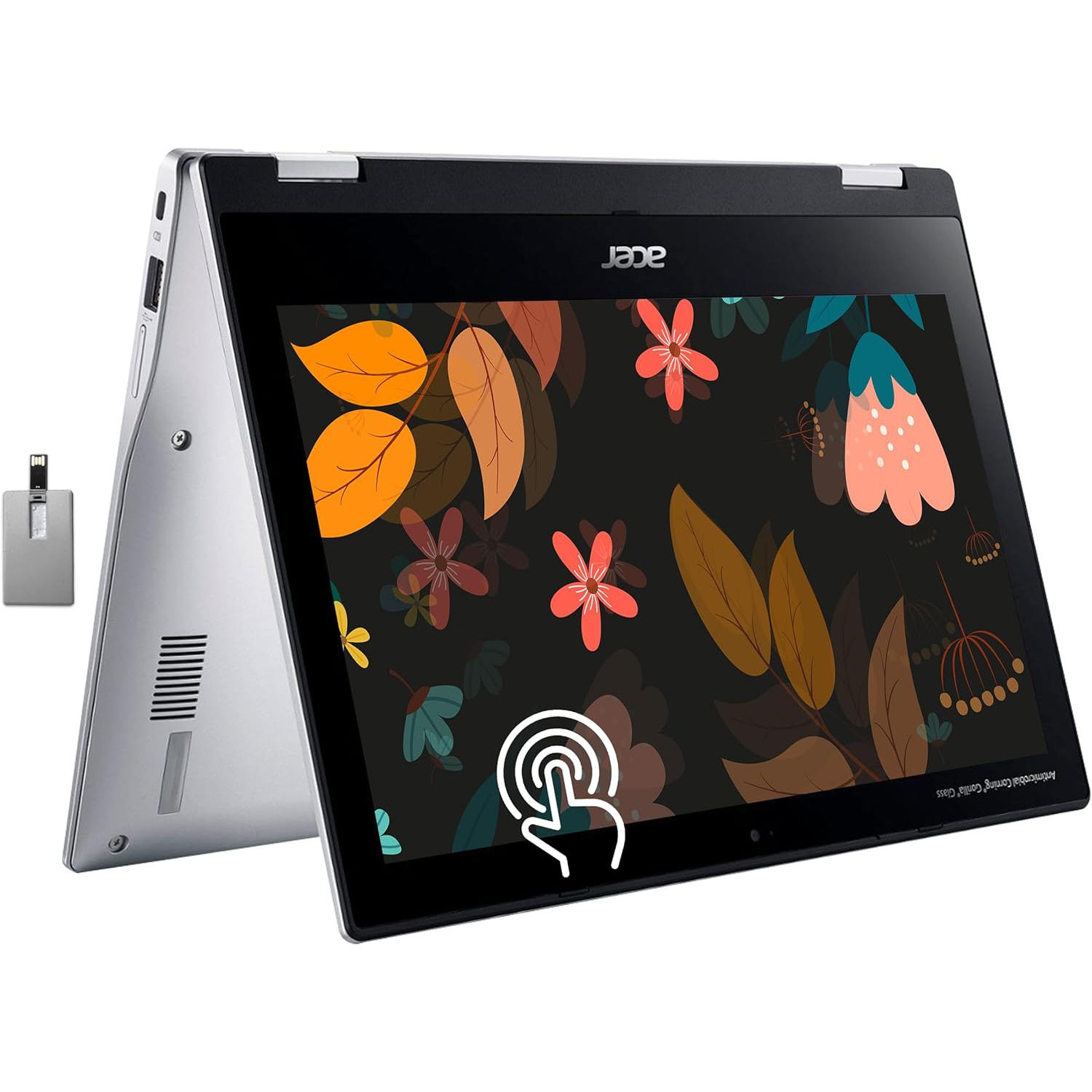 Acer Chromebook Spin 311 2-in-1 IPS Touchscreen Laptop,11.6" HD Display, MediaTek Kompanio 500 MT8183C, 4GB LPDDR4X, 64GB eMMC, WiFi 5, HD Webcam, Pure Silver, Chrome OS, 128GB USB