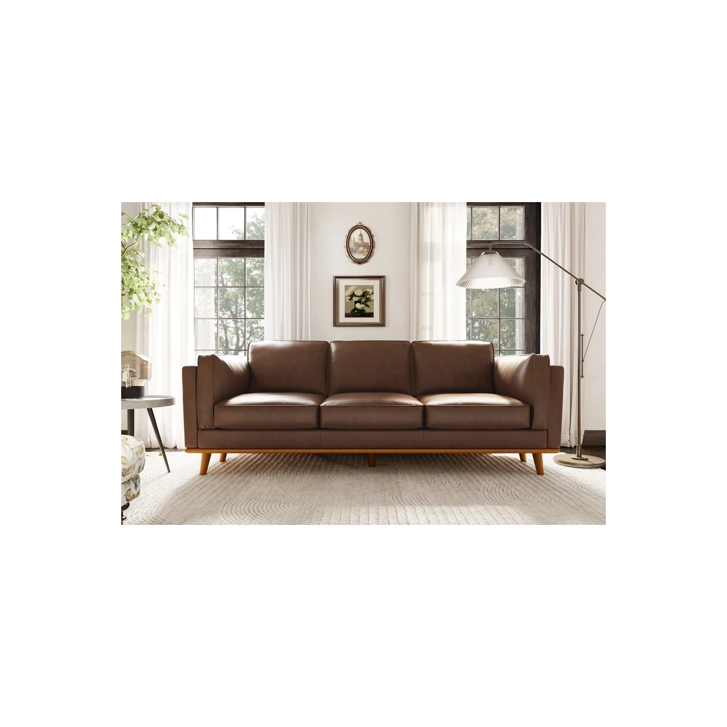 Valencia Artisan Top Grain Leather Three Seats Chocolate