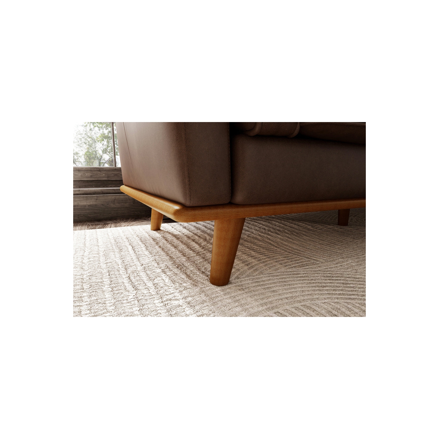 Valencia Artisan Top Grain Leather Three Seats Chocolate