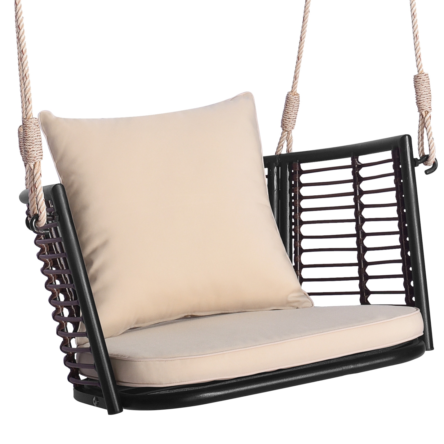 Chaise-hamac suspendue en rotin de Costway pour patio avec coussin de siège