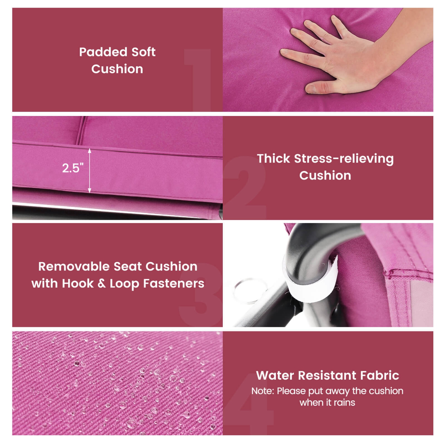 Balancelle à auvent ajustable pour patio à 3 sièges de Costway