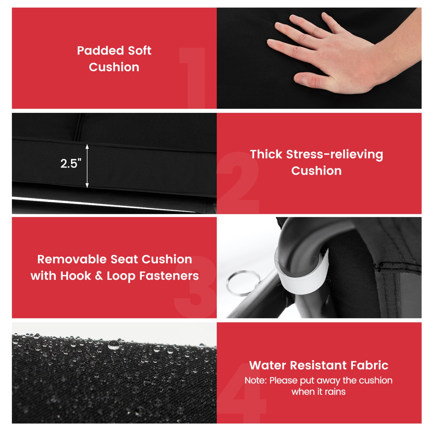 Balancelle à auvent ajustable pour patio à 3 sièges de Costway