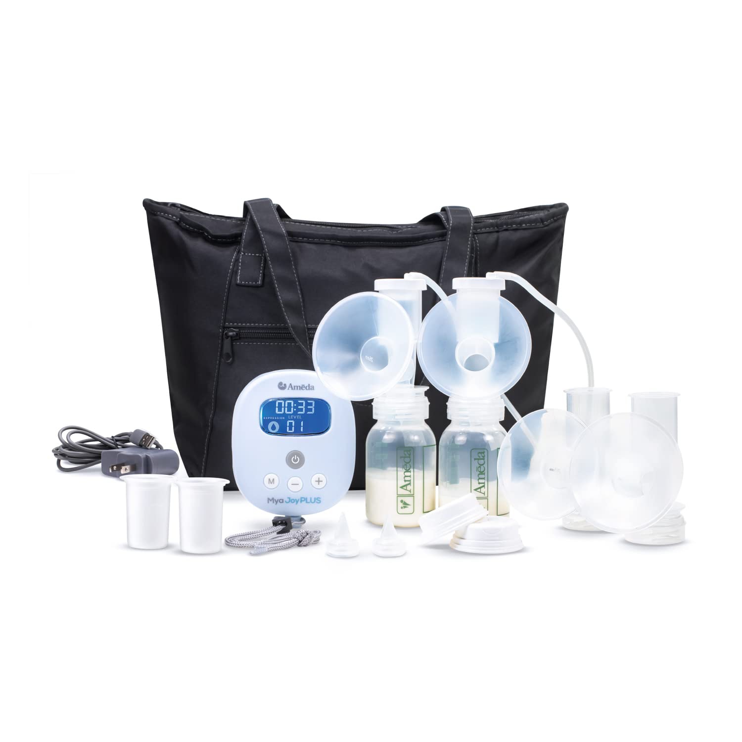 Ameda Mya Joy Plus Double Electric Breast Pump with Rechargeable Battery with Tote