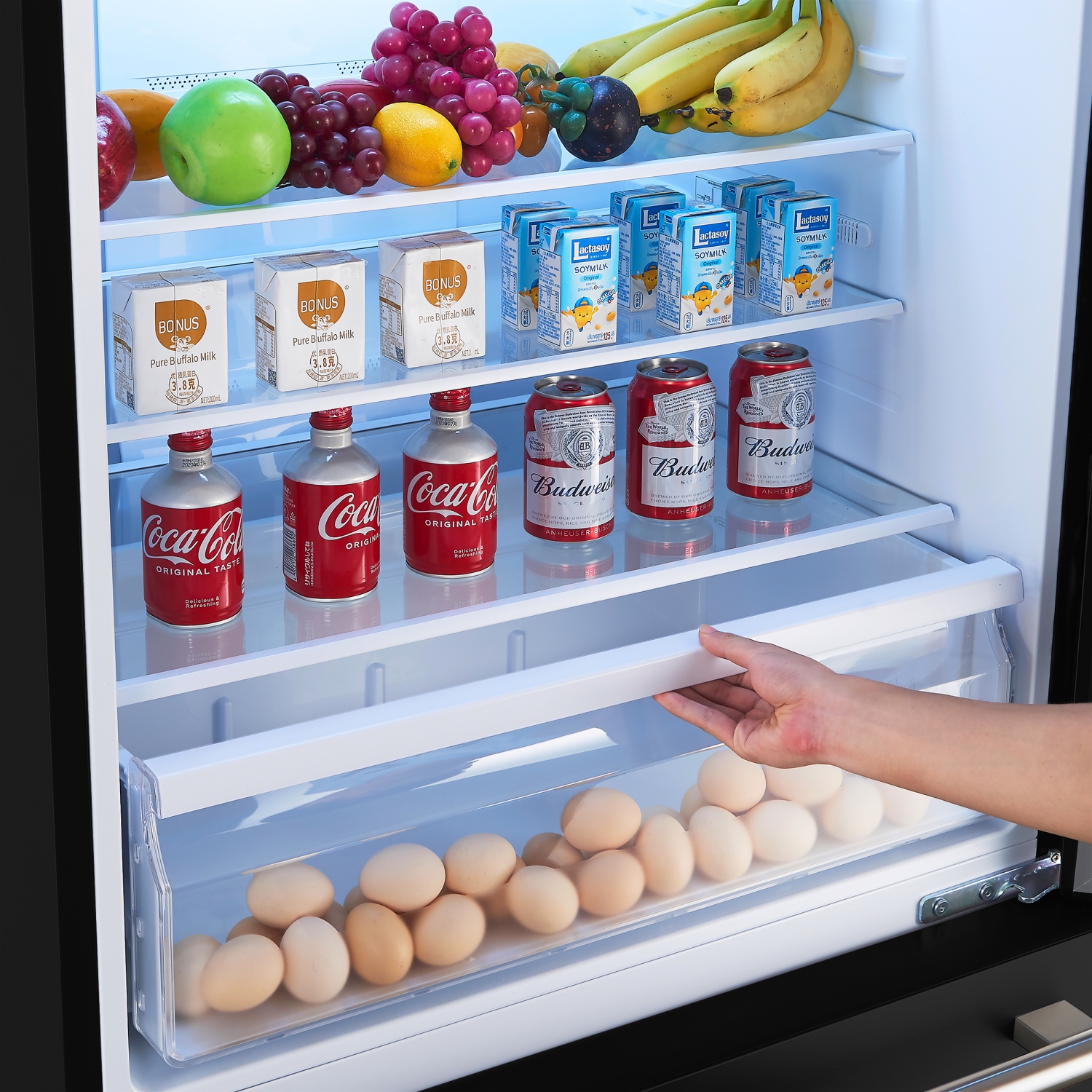 Forno Milano – Réfrigérateur à porte battante à congélateur inférieur et à droite de 31&nbsp;po, noir, 17,2 pi3 avec Poignées en laiton antique