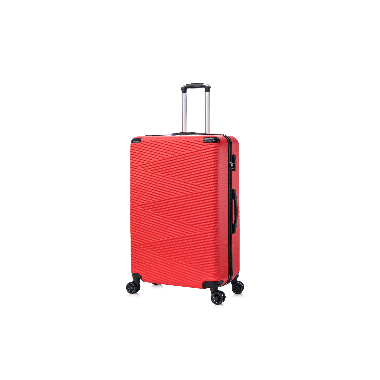 VALISE RIGIDE 3 PIÈCES DE TOSCANO-INTRECCIARE AND DURABLE RÉSISTANT AUX RAYURES - VERMILION RED