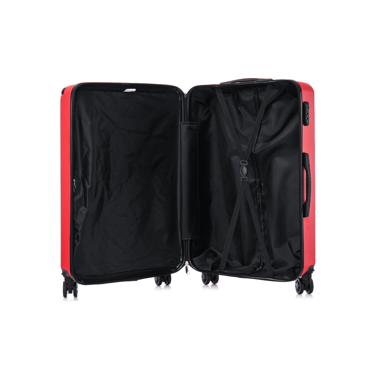 VALISE RIGIDE 3 PIÈCES DE TOSCANO-INTRECCIARE AND DURABLE RÉSISTANT AUX RAYURES - VERMILION RED