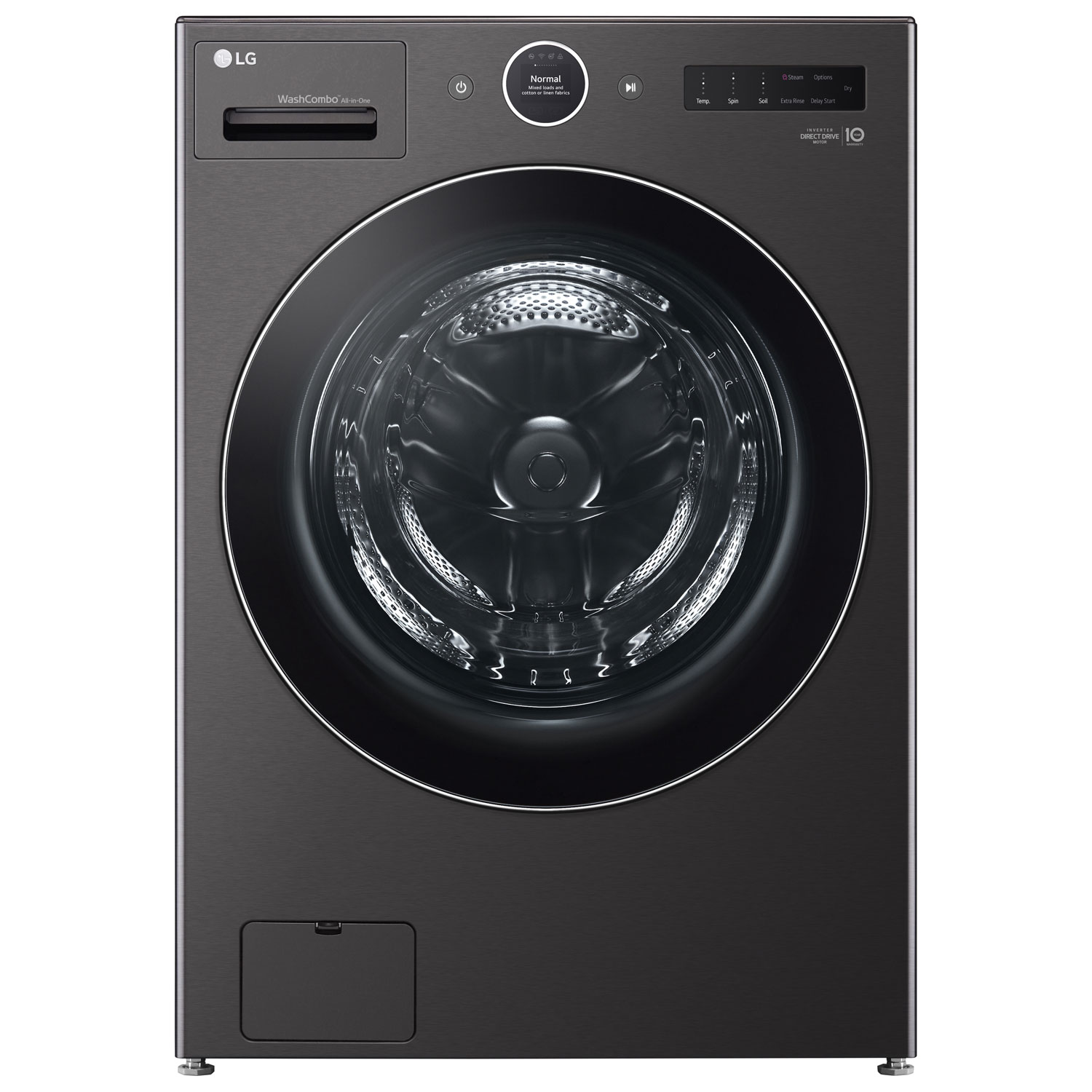 LG 5.8 Cu. Ft. High Efficiency Electric Washer & Dryer Combo (WM6998HBA) - Black