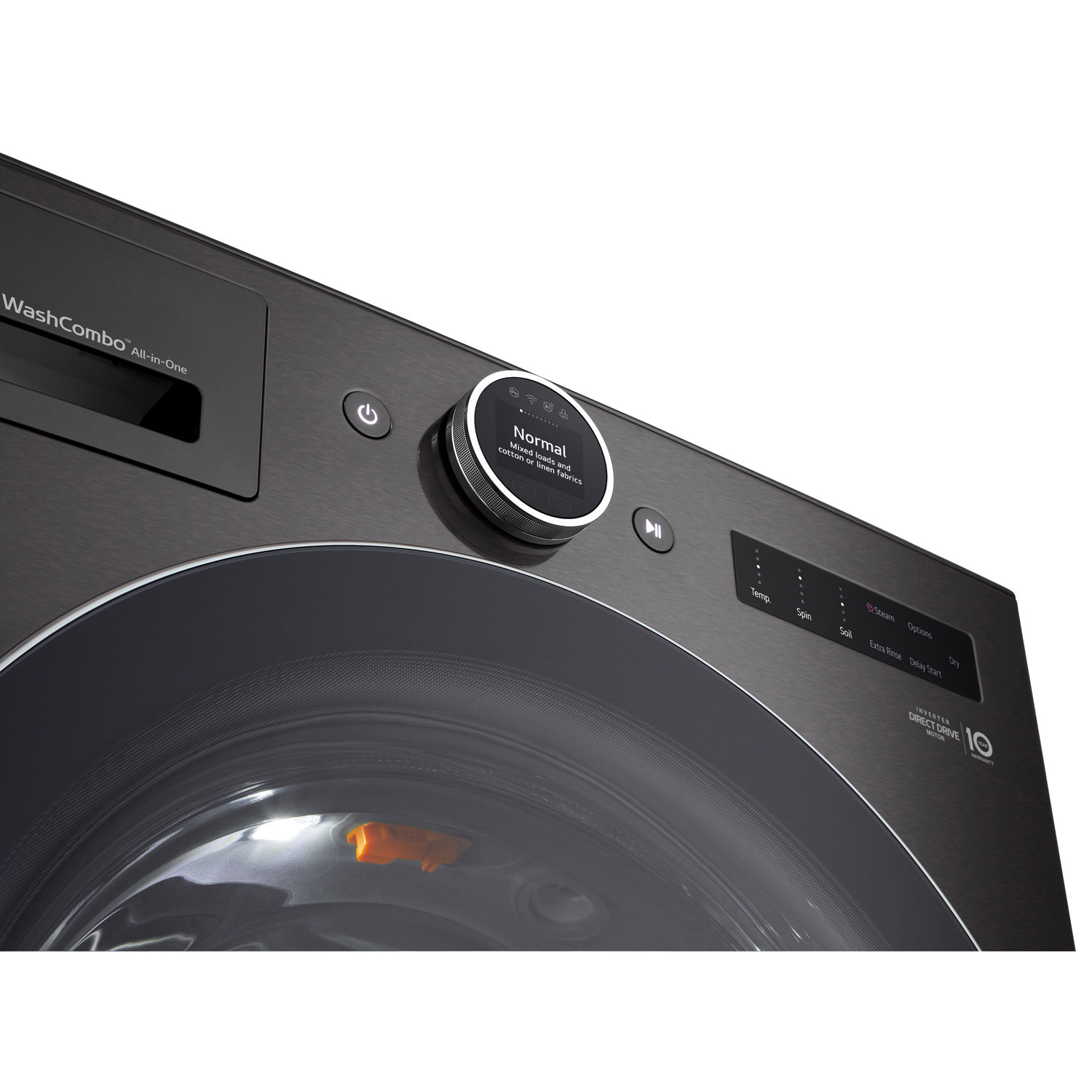 Laveuse/sécheuse électrique haute efficacité de 5,7 pi³ de LG - Acier noir