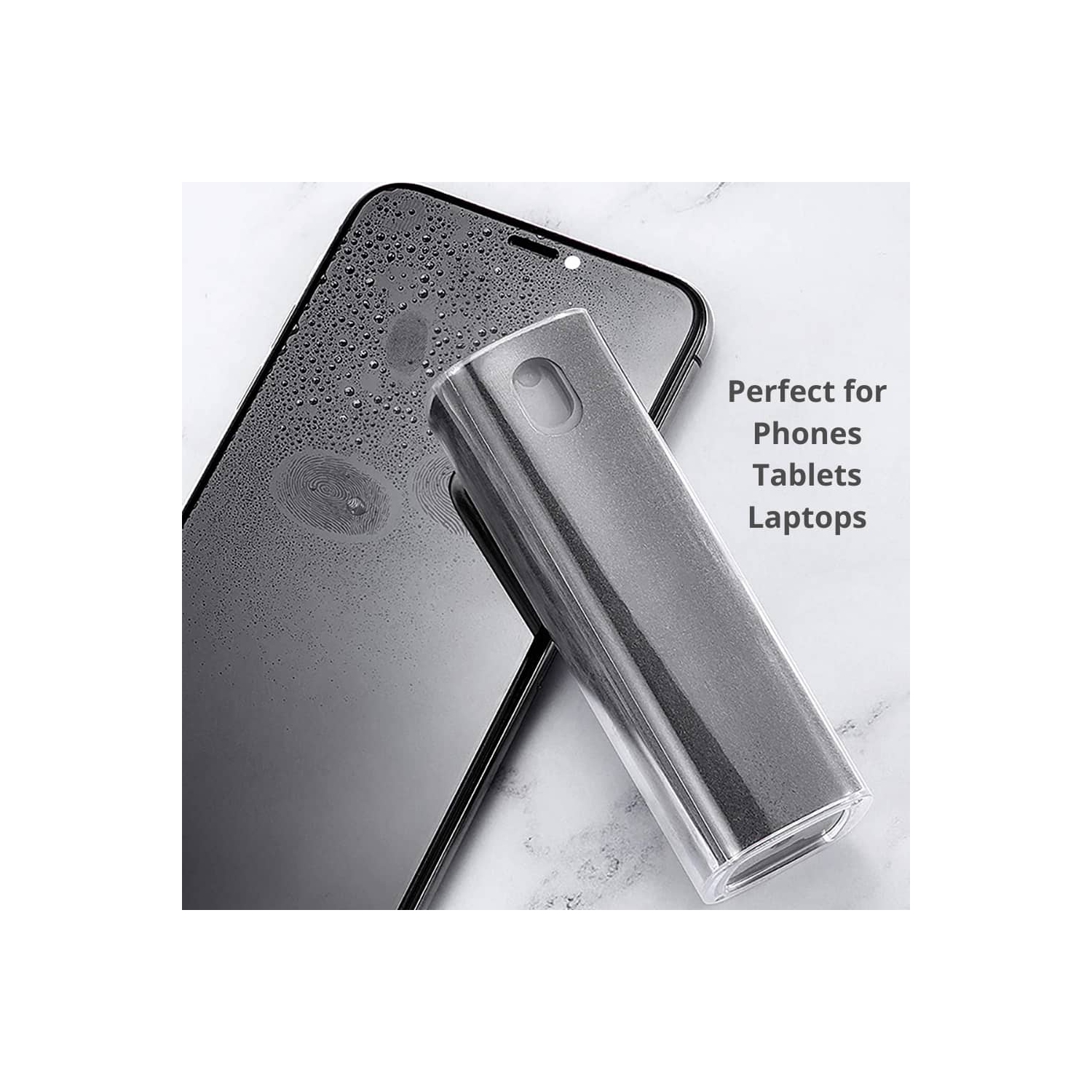 BATTPIT All-in-One Fingerprint-Proof Screen Cleaner Water Mist Spray & Wipe Cleaner with Microfiber for All Phones, Laptop and Tablet Screens (Red)