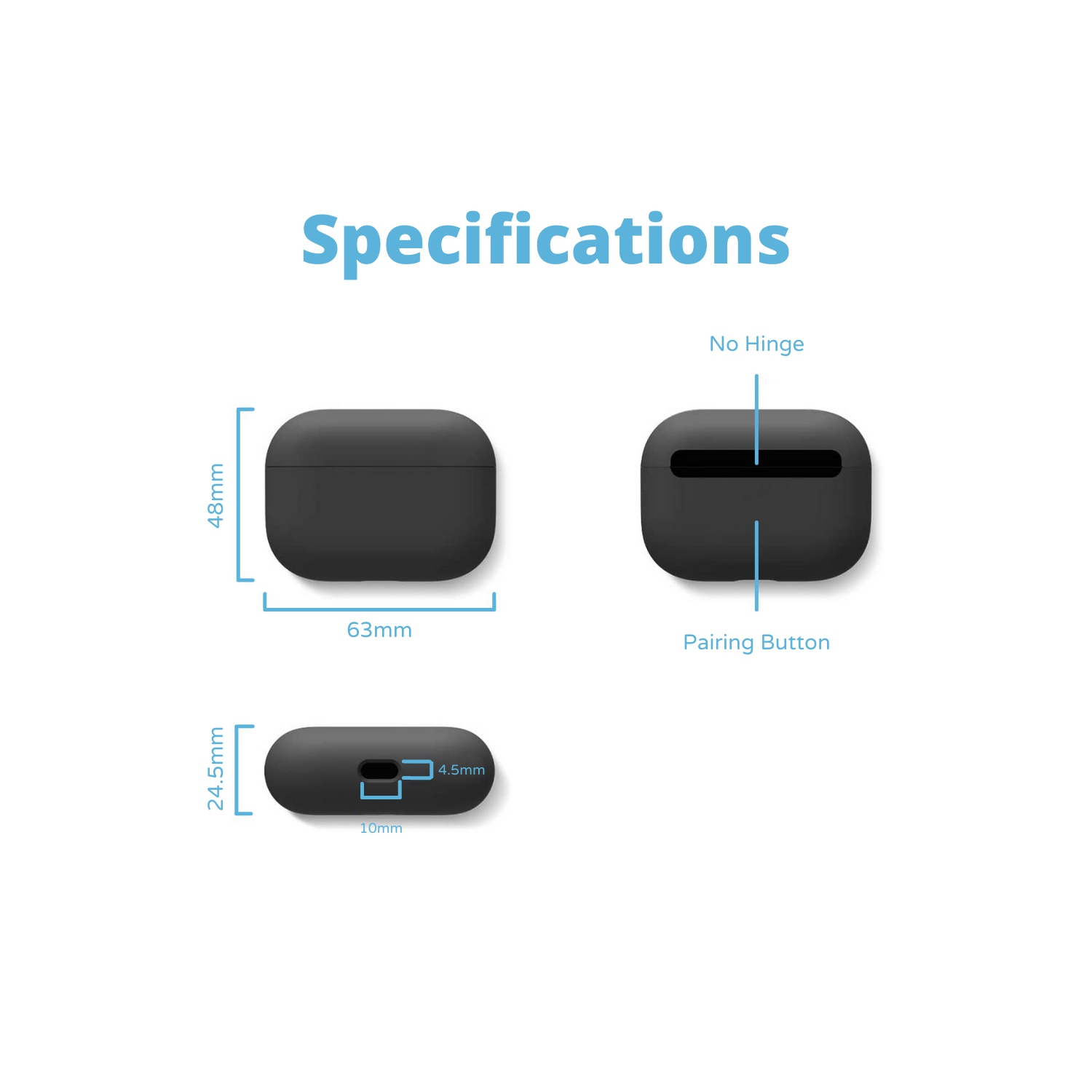 BATTPIT AirPods Pro Case 3 Colour Pack, Full Protective Shockproof [Blue/Red/Black]