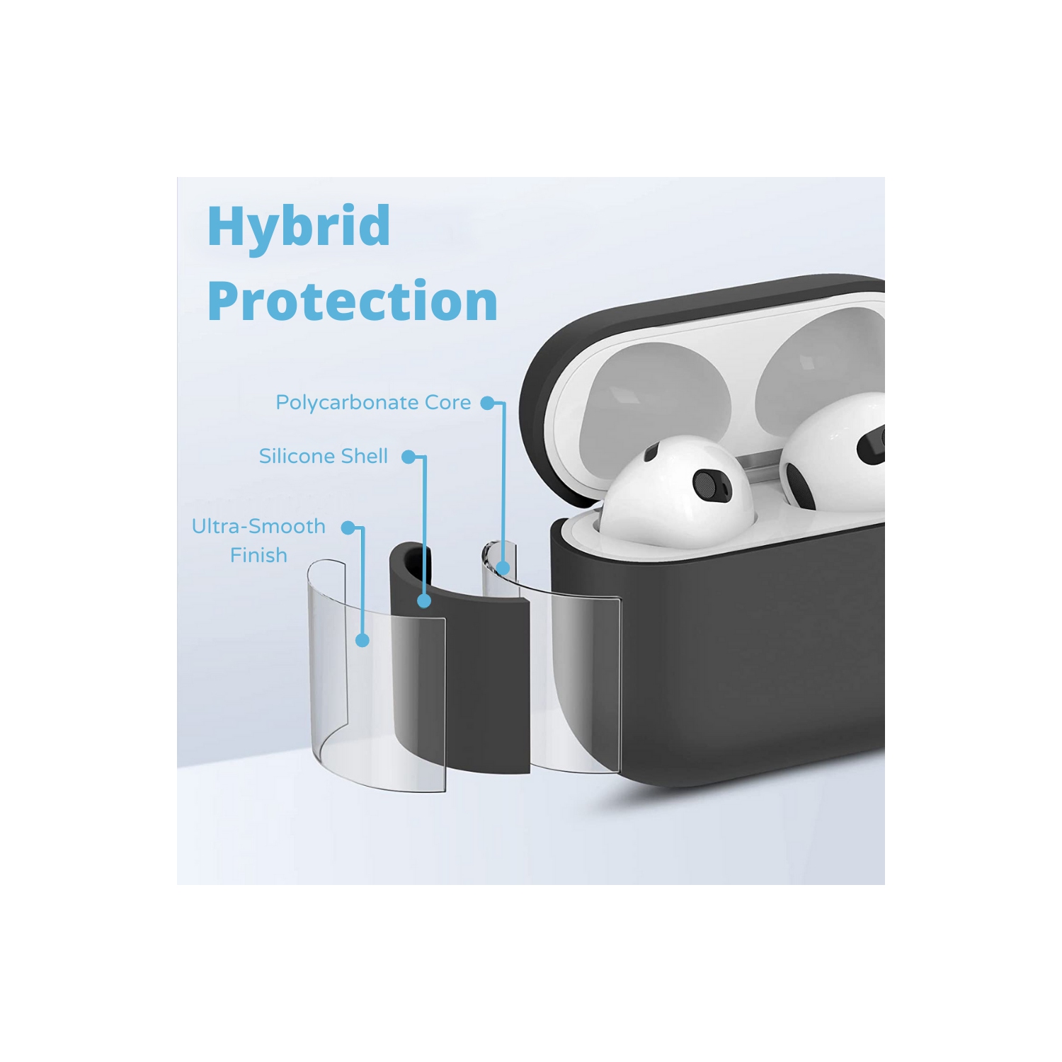 BATTPIT AirPods Pro Case 3 Colour Pack, Full Protective Shockproof [Blue/Red/Black]