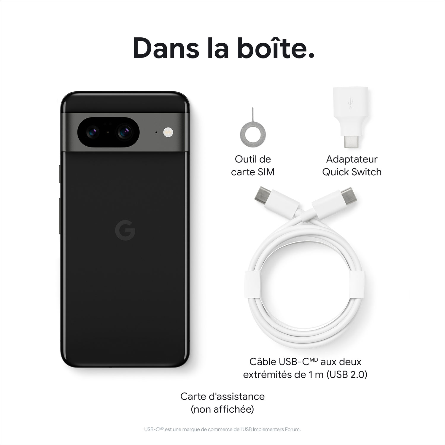 Pixel 8 de 128 Go de Google offert par Fido - Noir volcanique - Financement mensuel