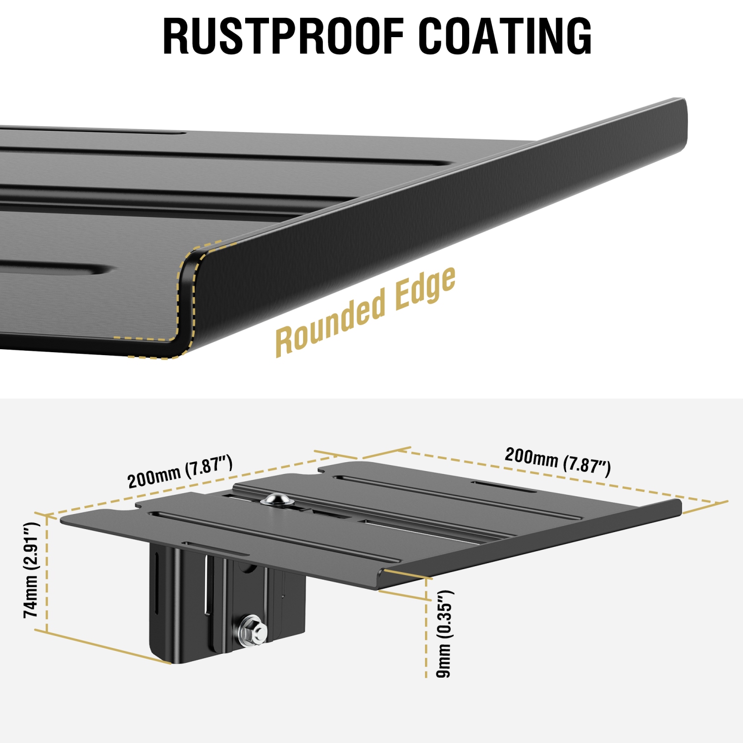 ZeboZap DIY Floating Shelf for Soundbars, Gaming Consoles | NO Drill | Pole Mount Shelf | Gazebo Shelf | Holds 7lbs | Fits 3"-16" Pole | Weatherproof