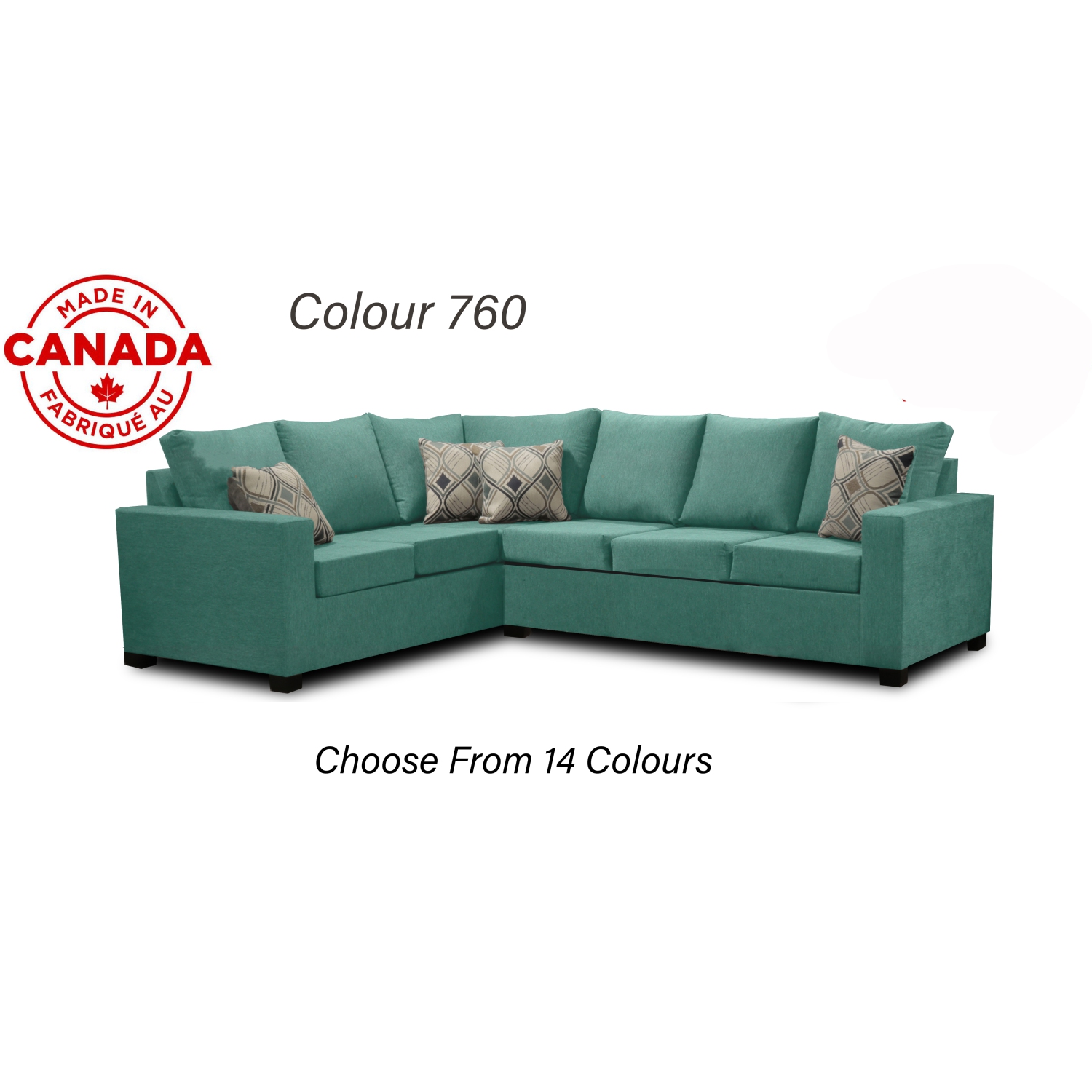 Infinite Imports – canapé modulaire droit 302 places - fabriqué au Canada avec 2 coussins décoratifs gratuits et EXPÉDITION GRATUITE