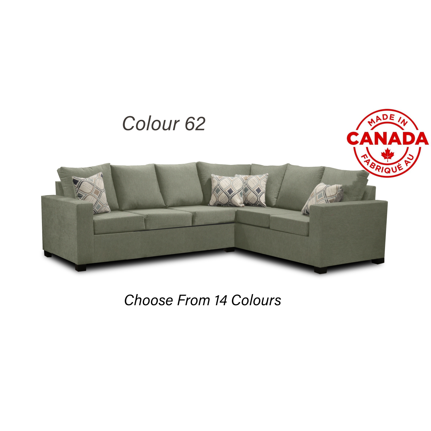 Infinite Imports – canapé modulaire gauche 302 places - fabriqué au Canada avec 2 coussins décoratifs gratuits et EXPÉDITION GRATUITE