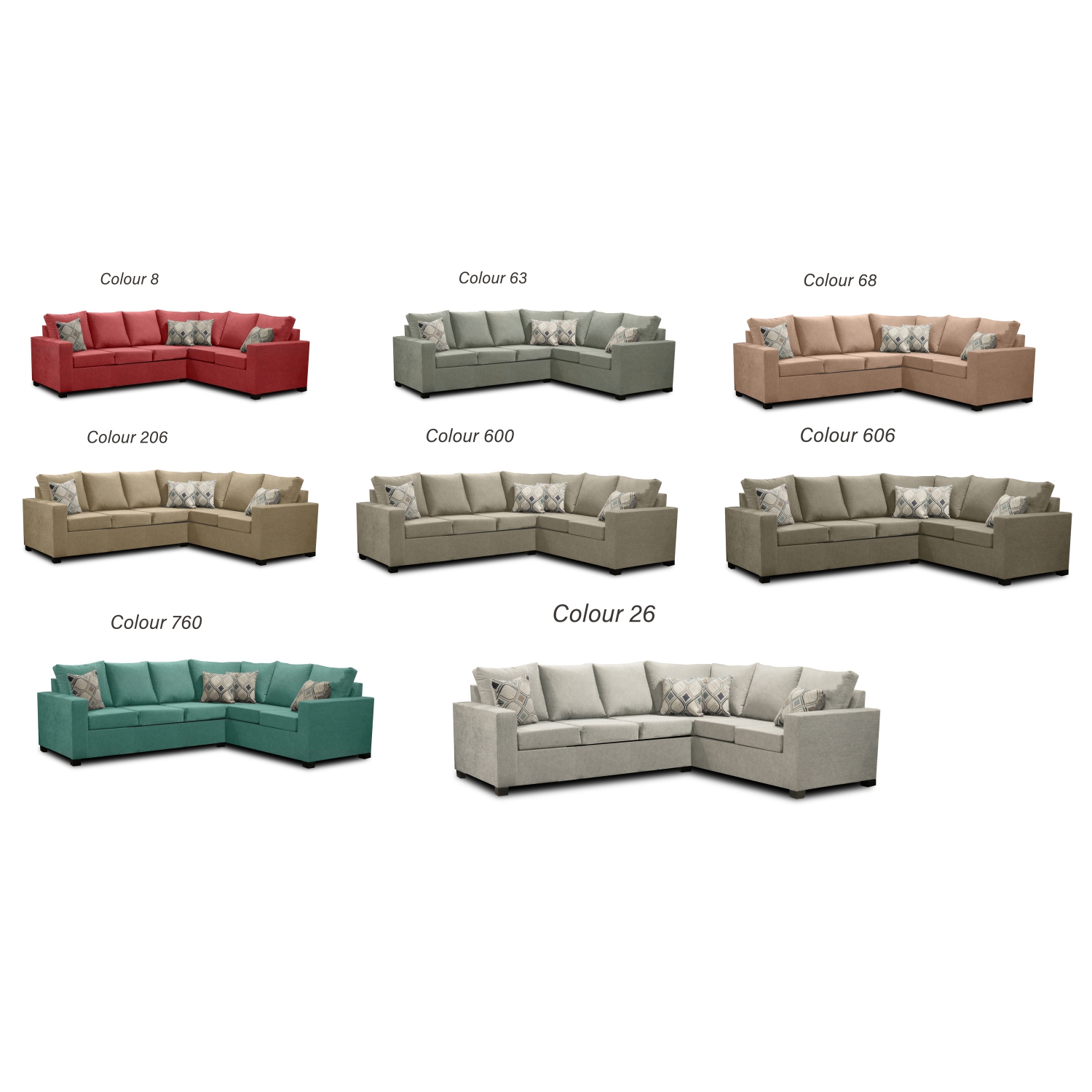 Infinite Imports – 302 Facing Left Sectional Sofa - Made In Canada With 2 Free Throw Pillows & FREE SHIPPING