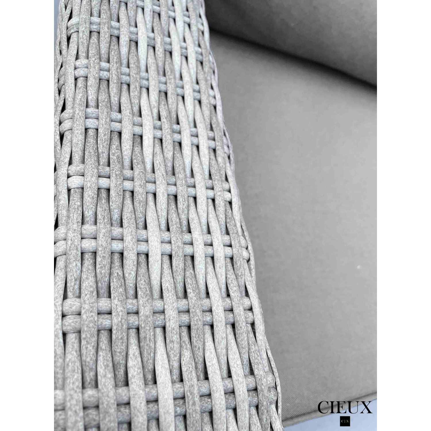 CIEUX Cannes Outdoor Patio Wicker Modular Corner Sectional Sofa in Grey with Sunbrella Cushions